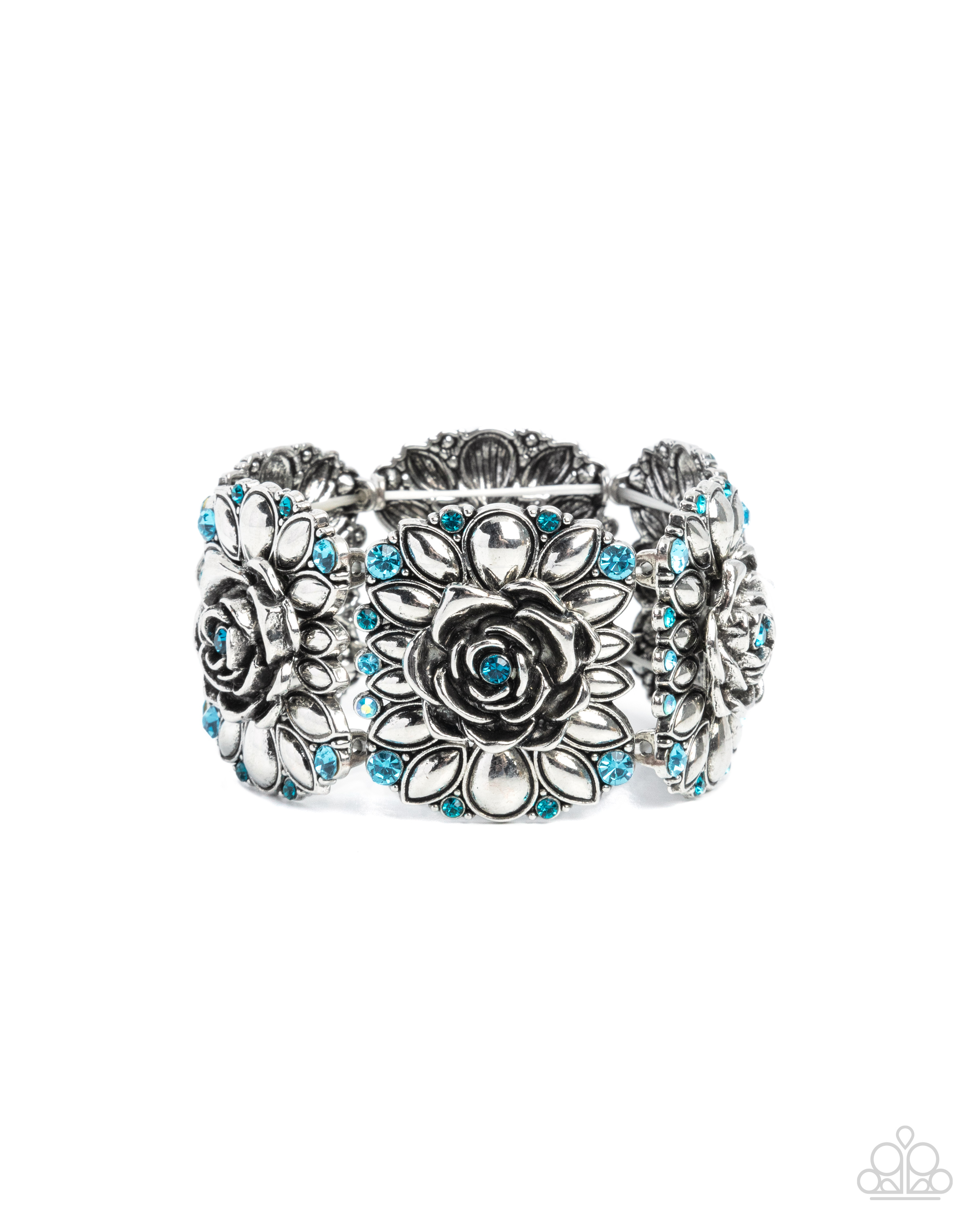 Floral Silver Stretch Bracelet