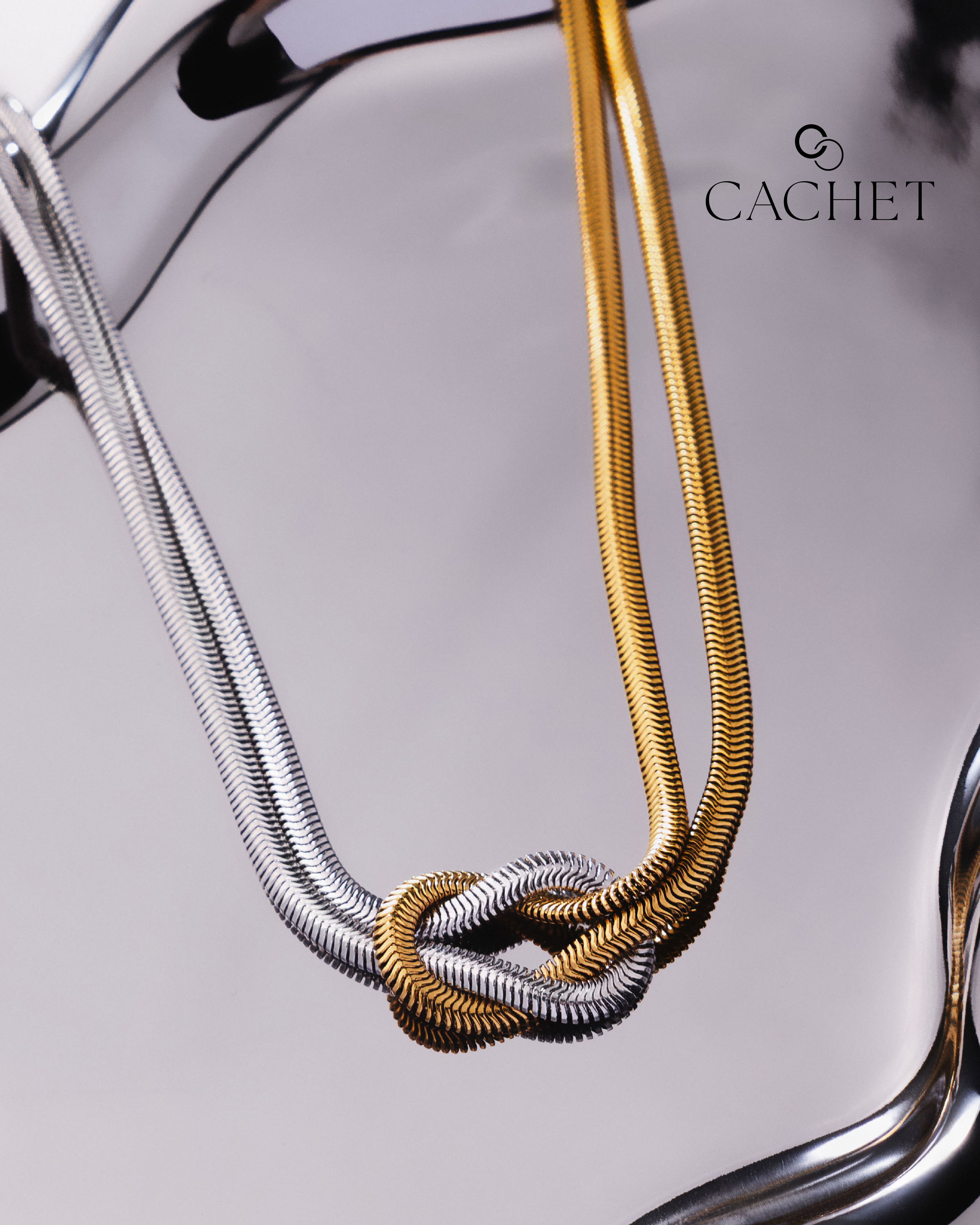 Cachet Gold and Silver Knot Necklace
