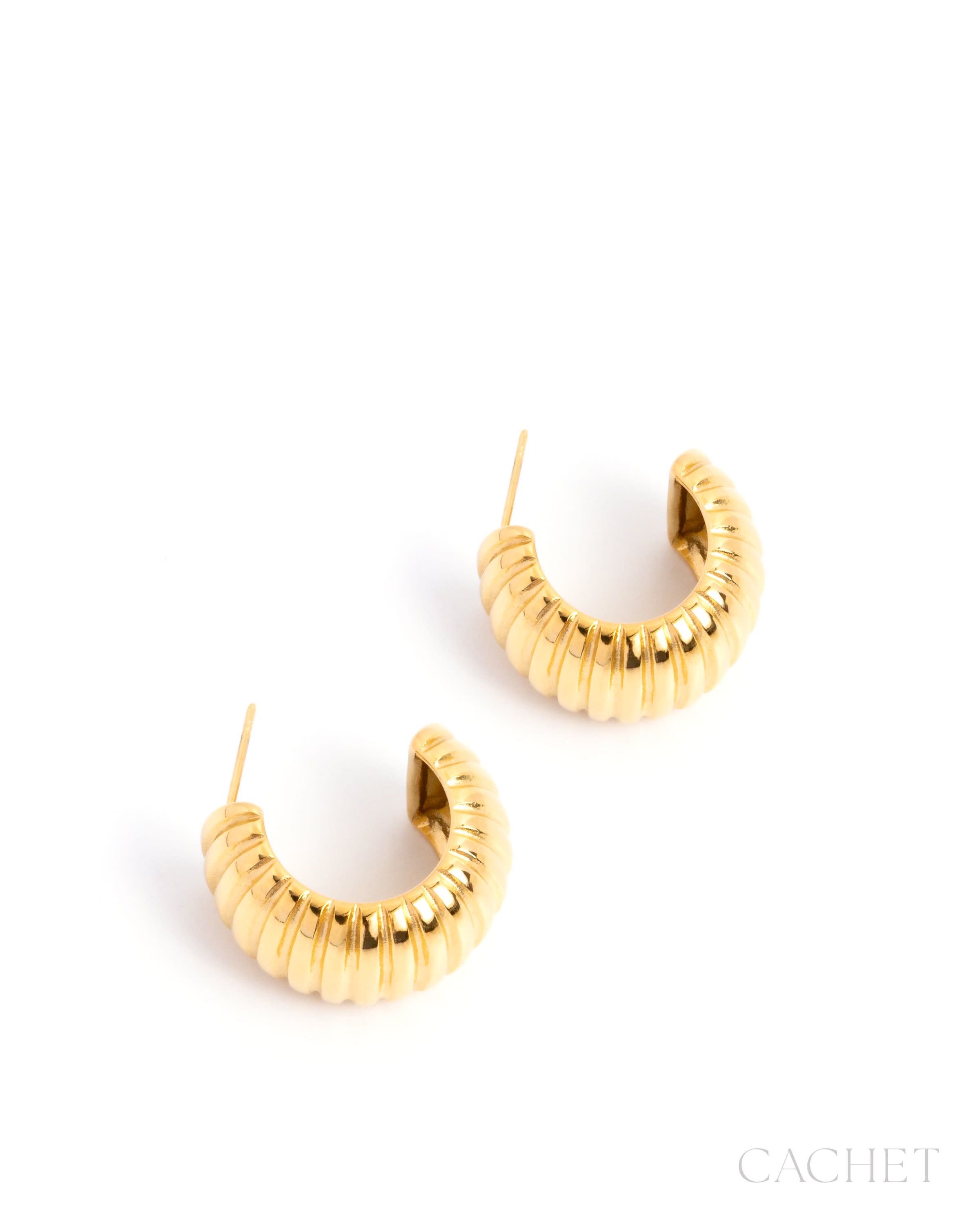 Gold Textured Hoop Earrings