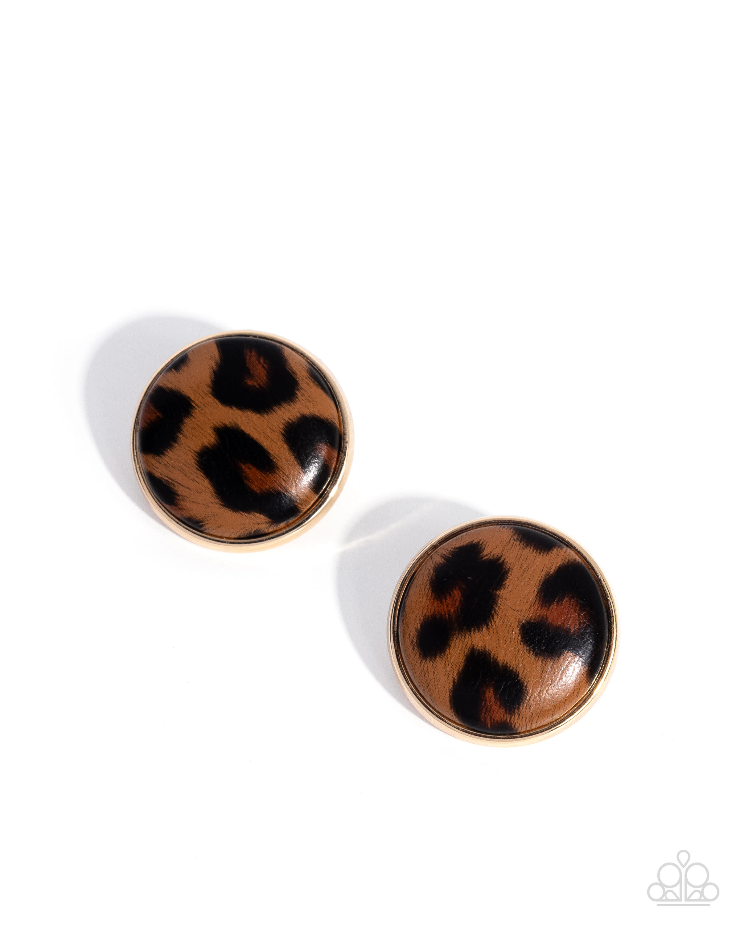 Leopard Print Button Earrings