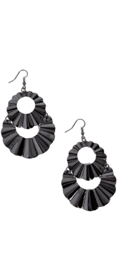 Black Textured Statement Earrings