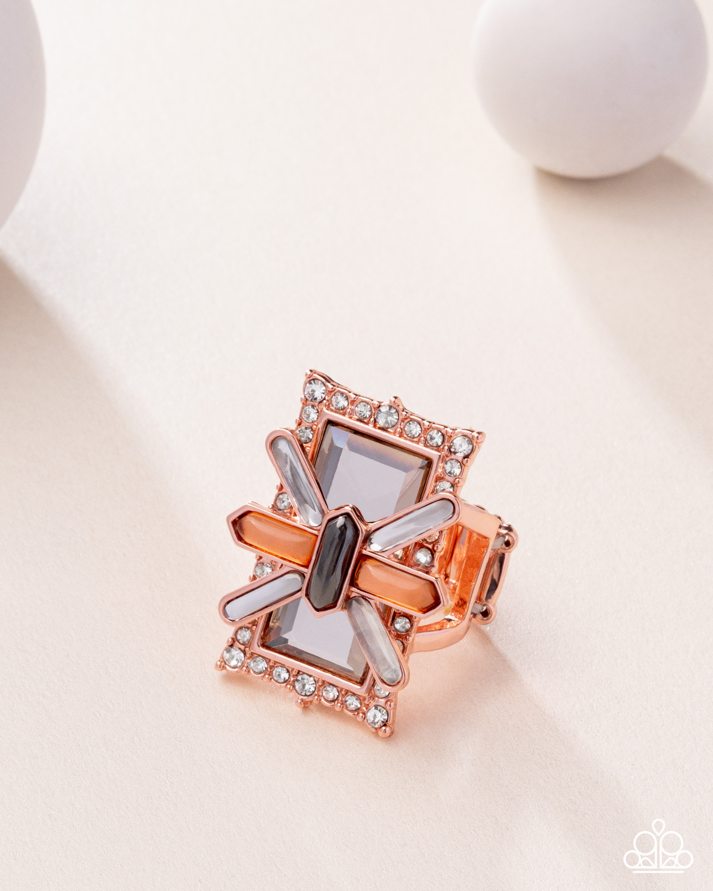 Geometric Rose Gold Statement Ring