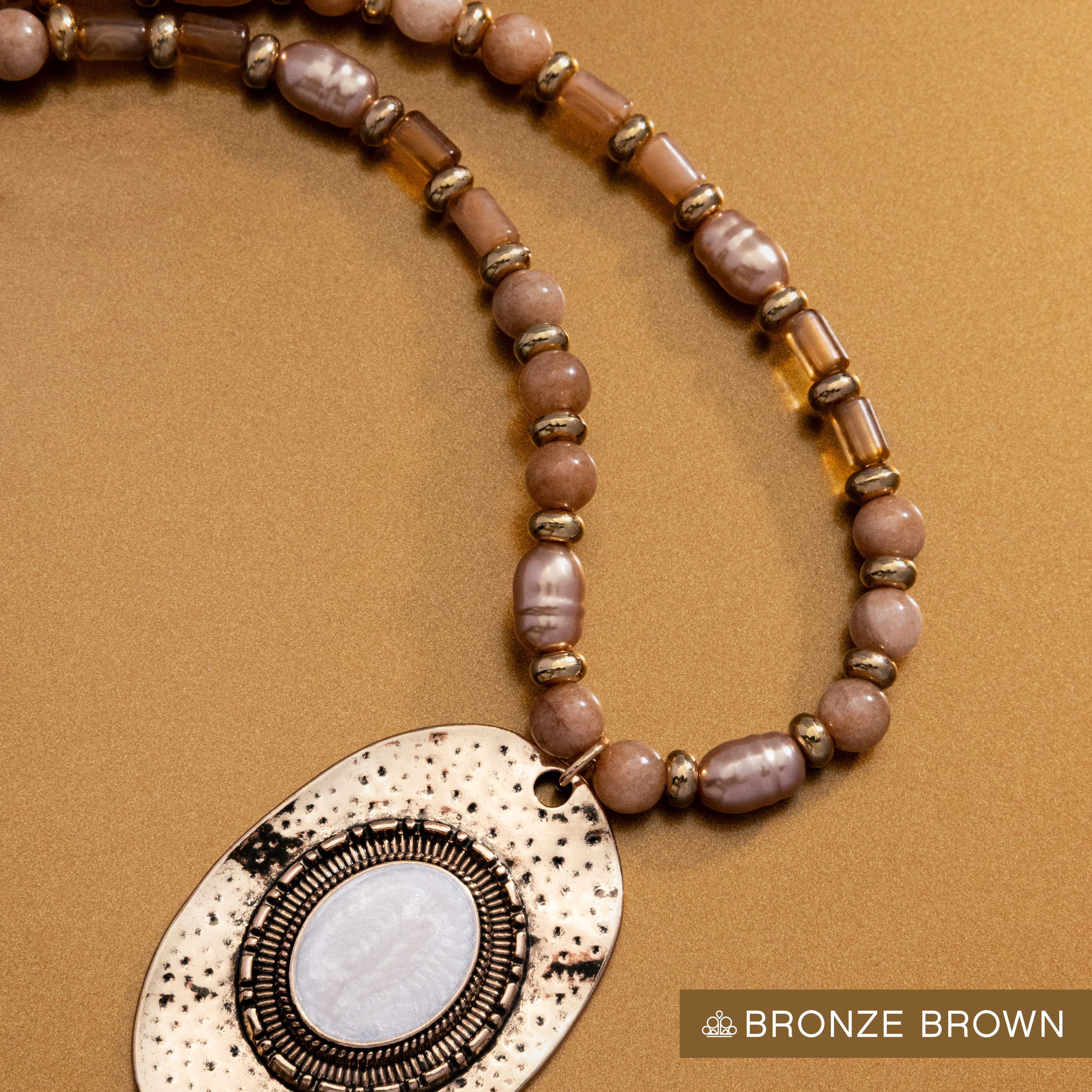 Bronze Brown Beaded Necklace