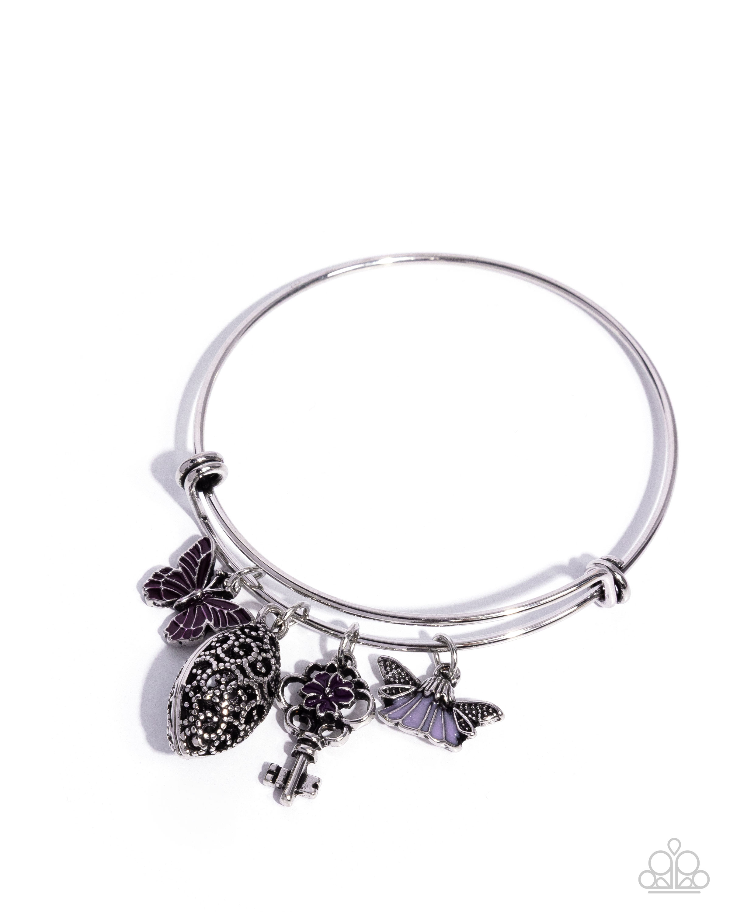 Silver Charm Bangle Bracelet