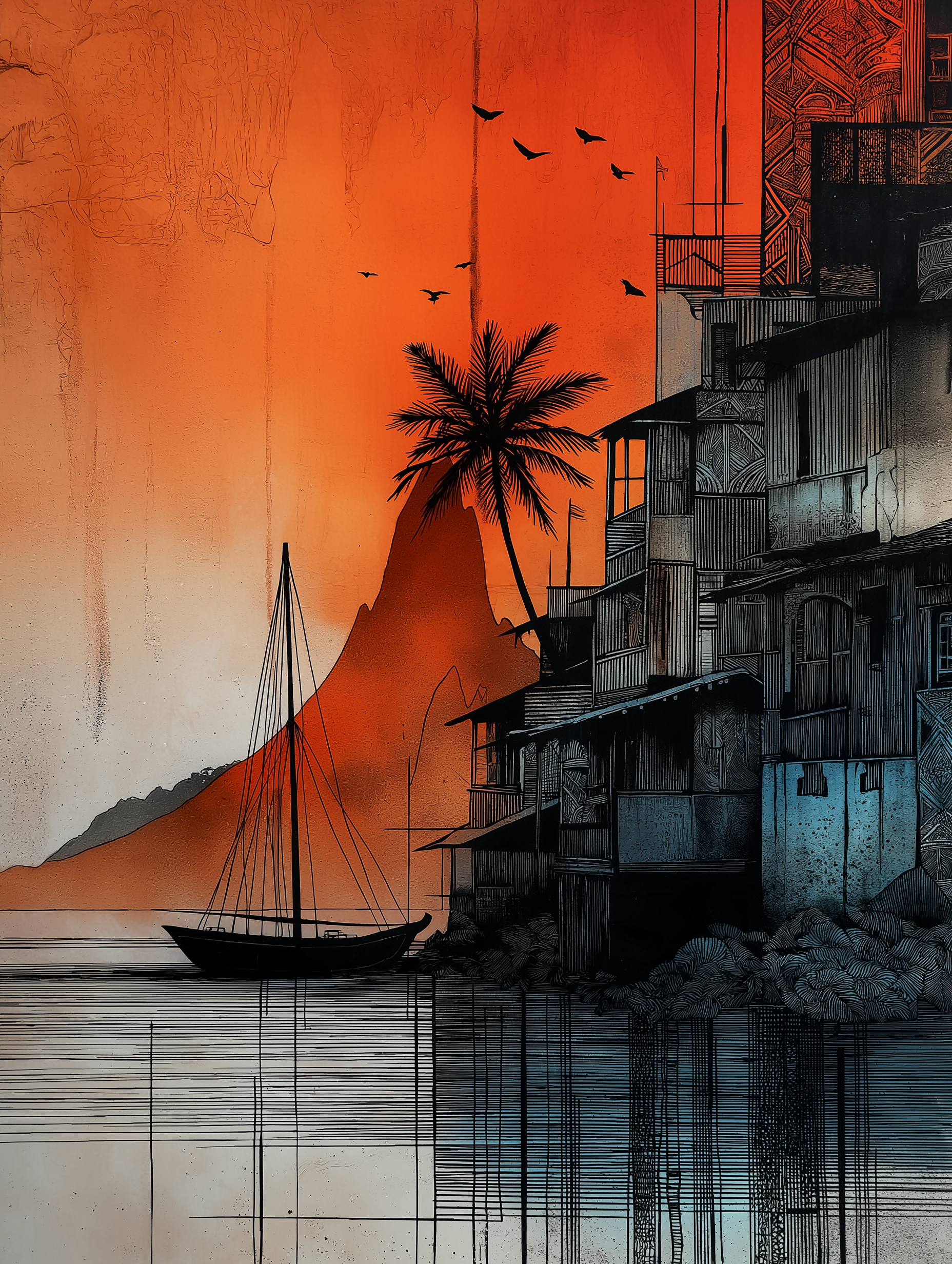 Crépuscule sur le Port