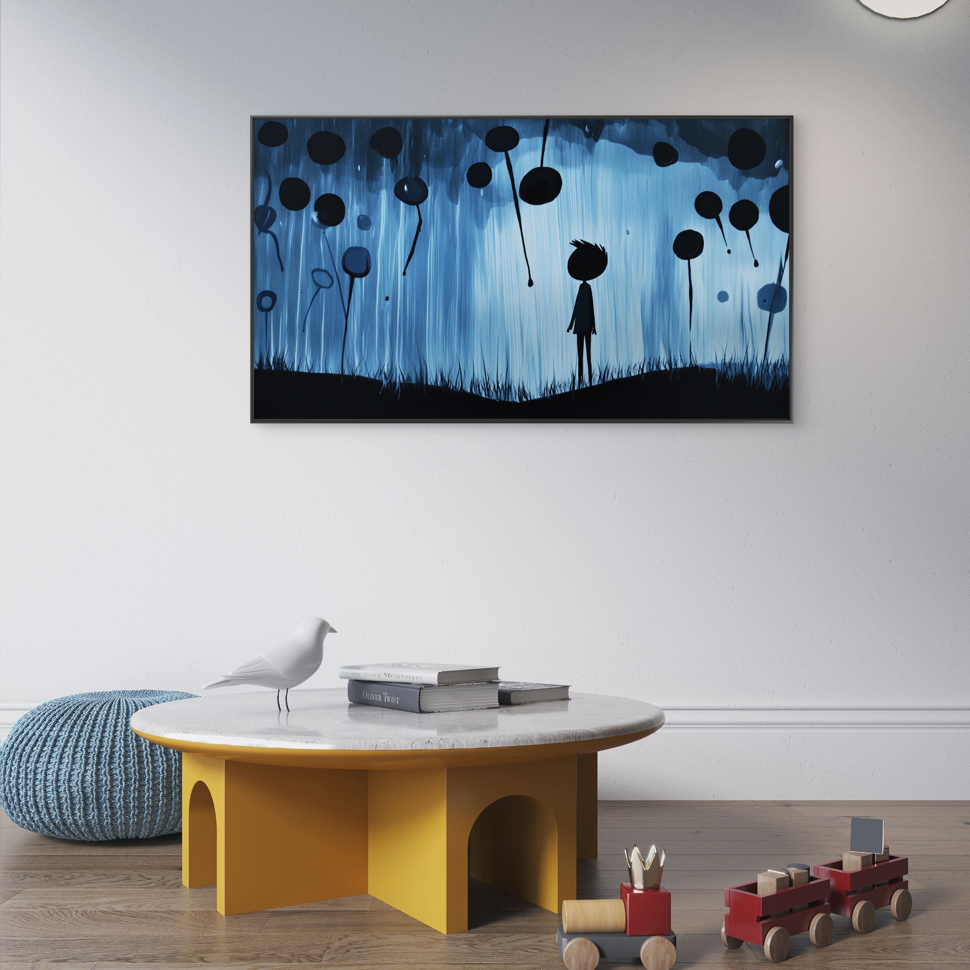 Pluie de ballons noirs
