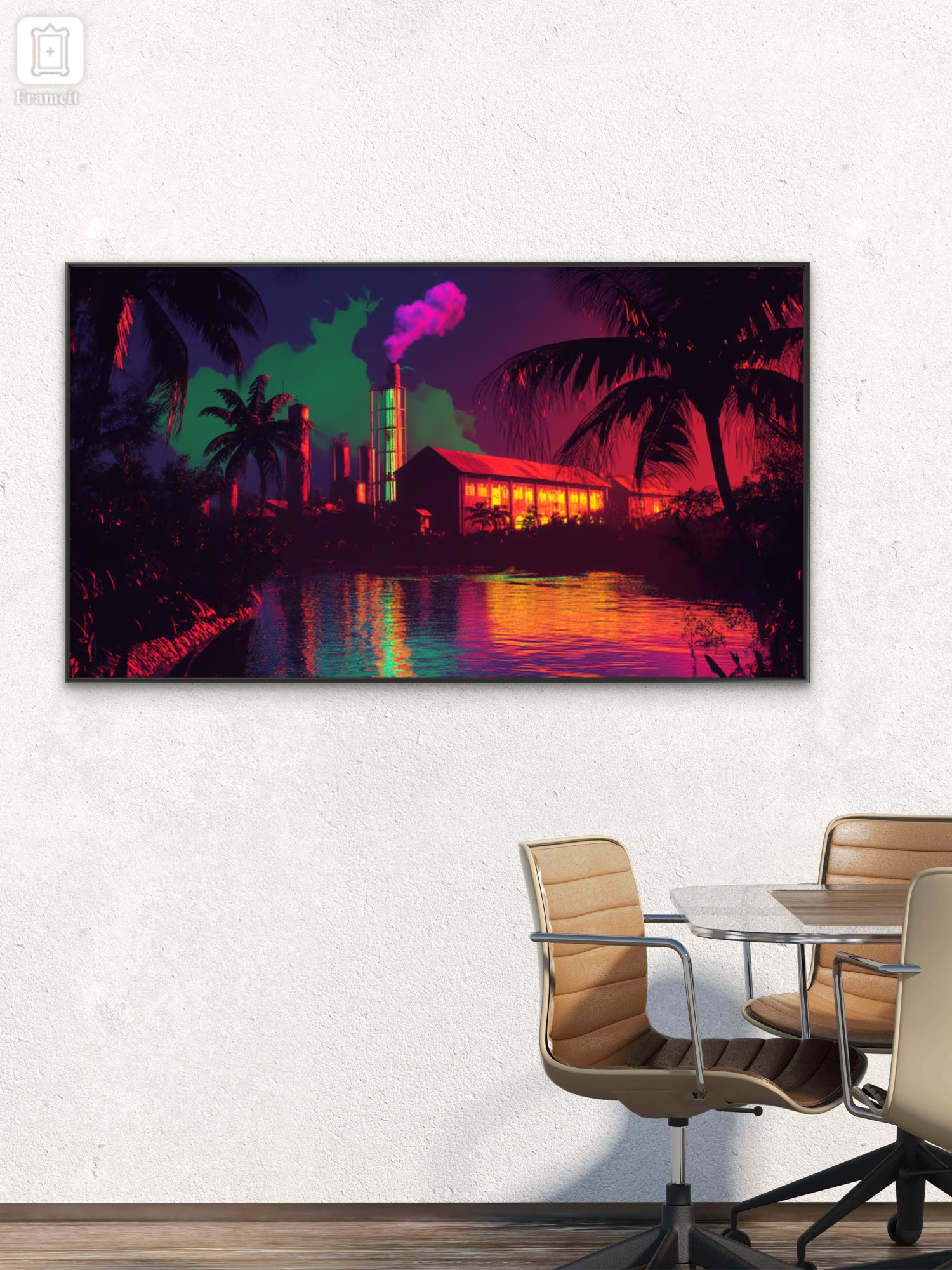 Usine tropicale en feu de couleurs