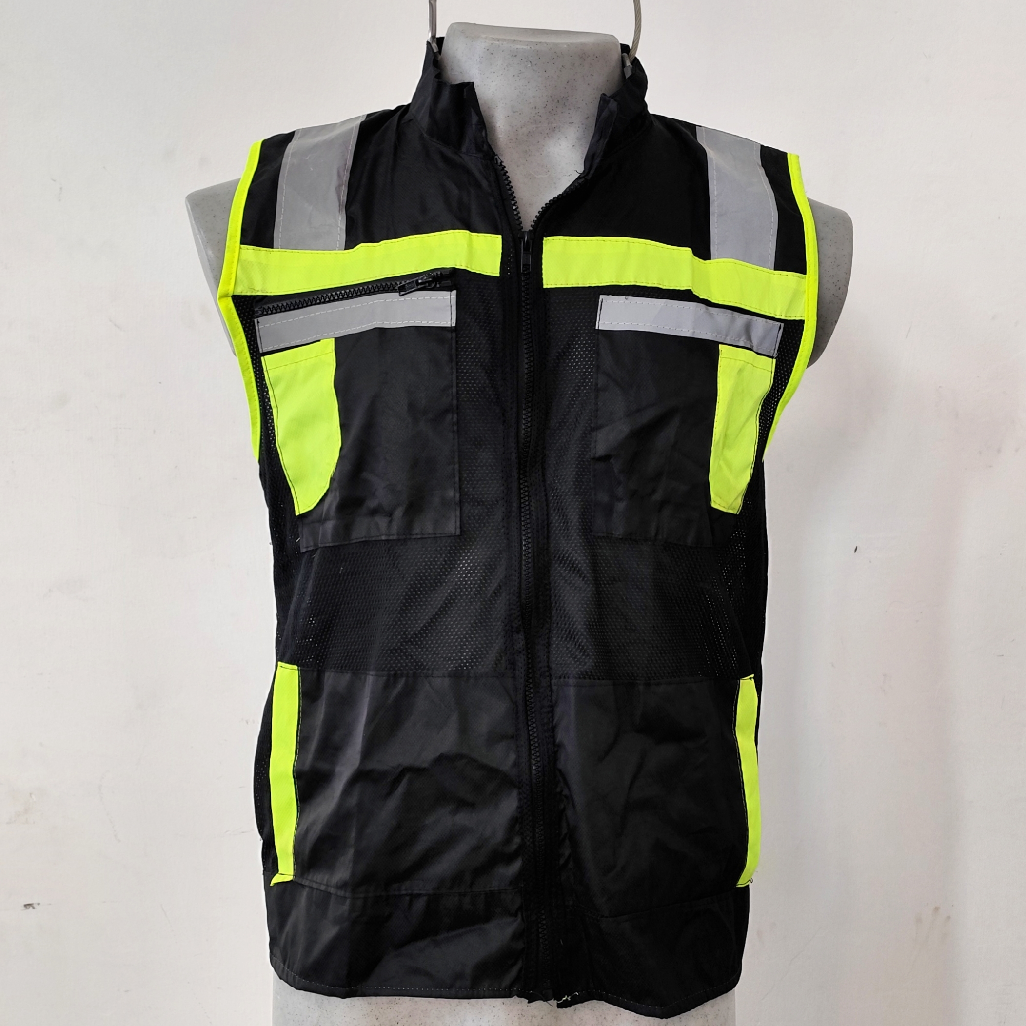 Chaleco Regio de Alta Visibilidad Negro / Amarillo Neon