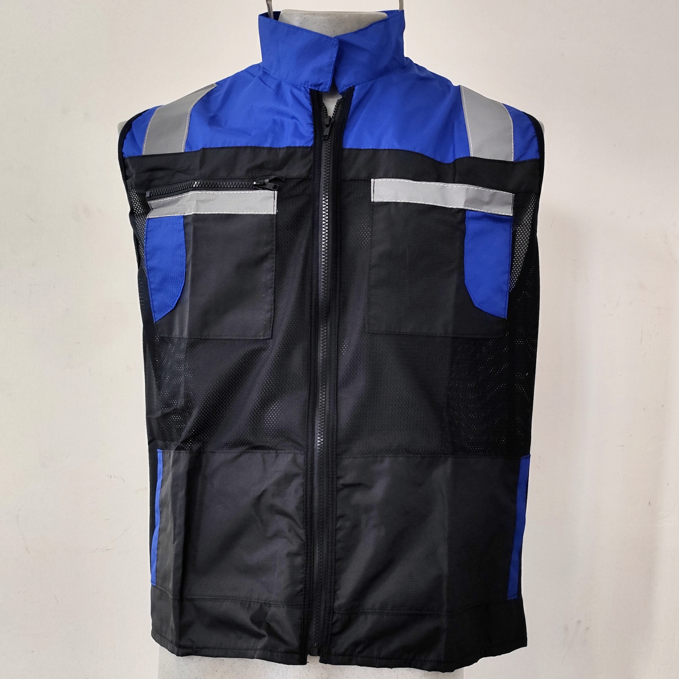 Chaleco Regio de Alta Visibilidad Negro / Azul Rey