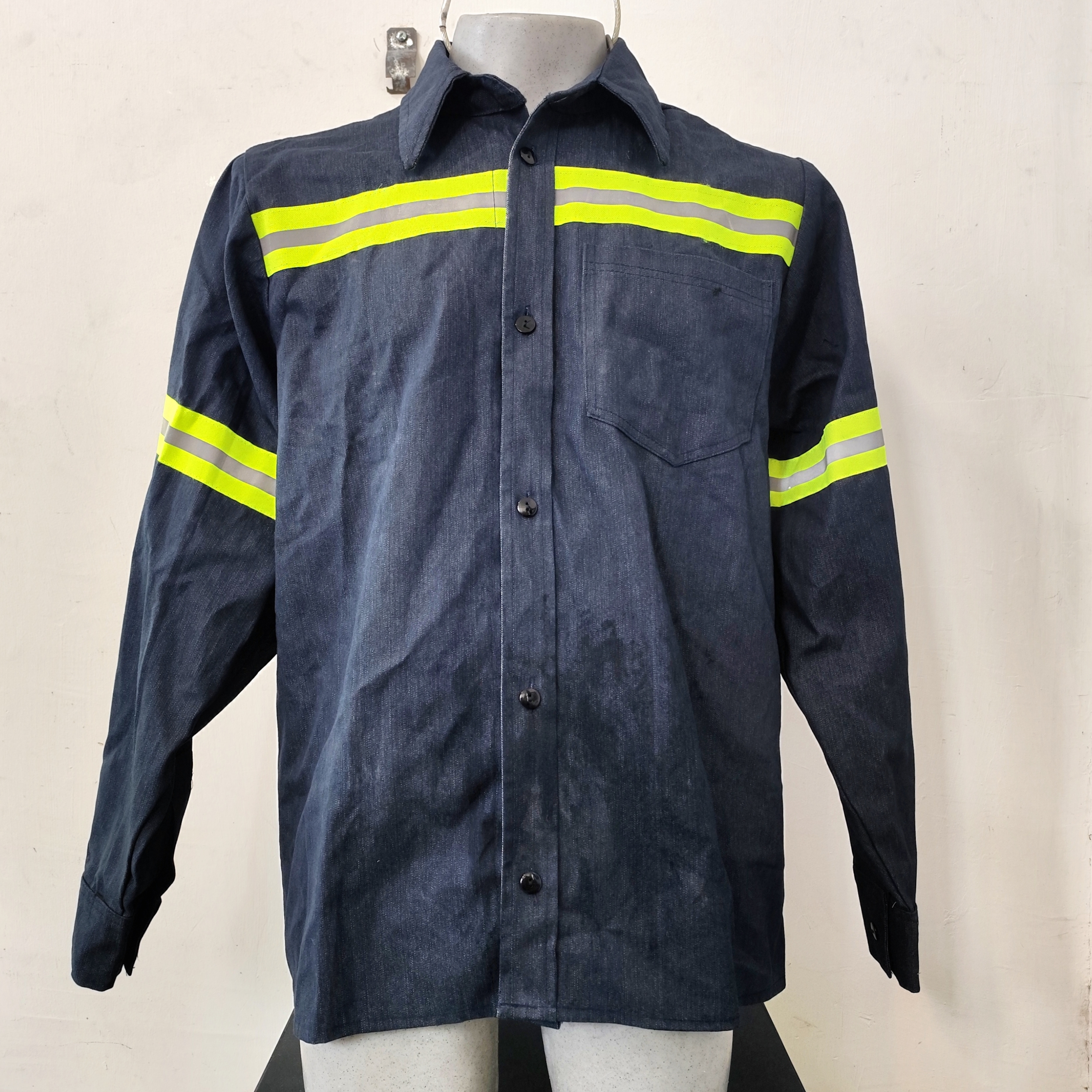 Camisa de Mezclilla Industrial 10 oz con Reflejantes