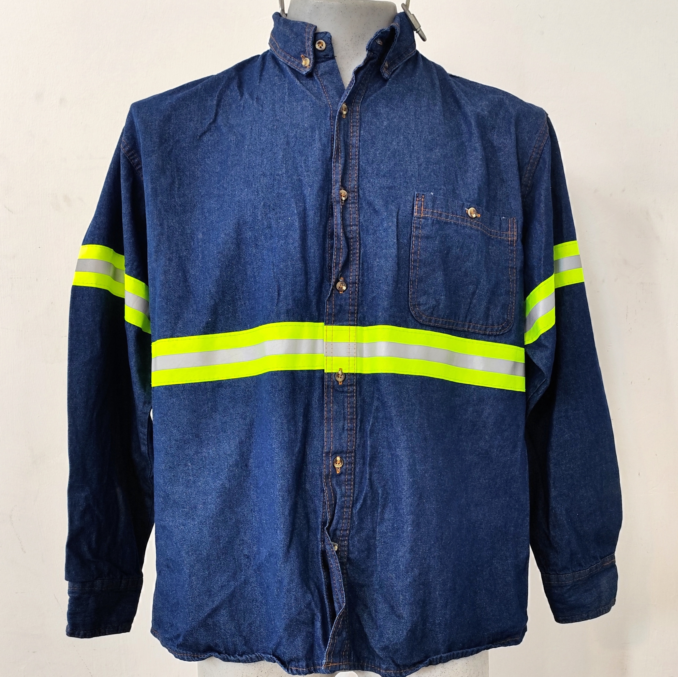 Camisa de Mezclilla Industrial 8 oz con Reflejantes