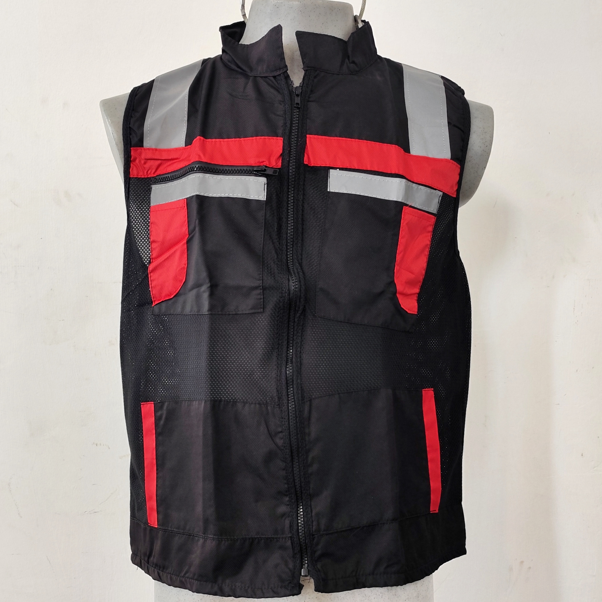 Chaleco Regio de Alta Visibilidad Negro / Rojo