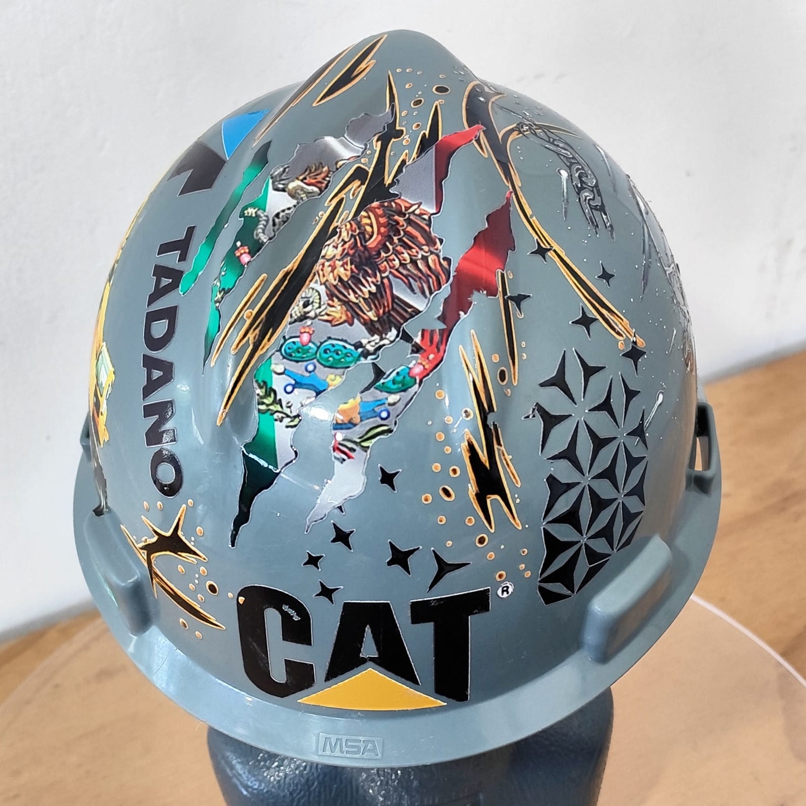 🏗️ Casco MSA Tipo Cachucha Gris Personalizado Estilo Grúa 🚧