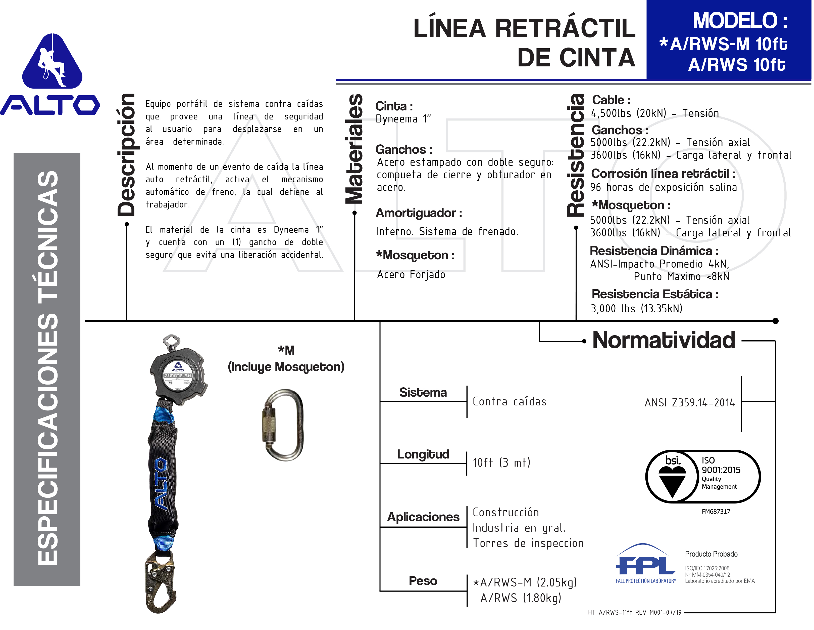 RETRACTIL A/RWS-M 10ft
