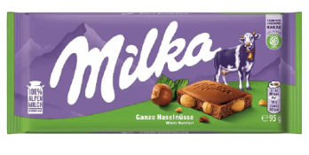 Milka Chocolate Bar Whole Hazelnut 17 Pack