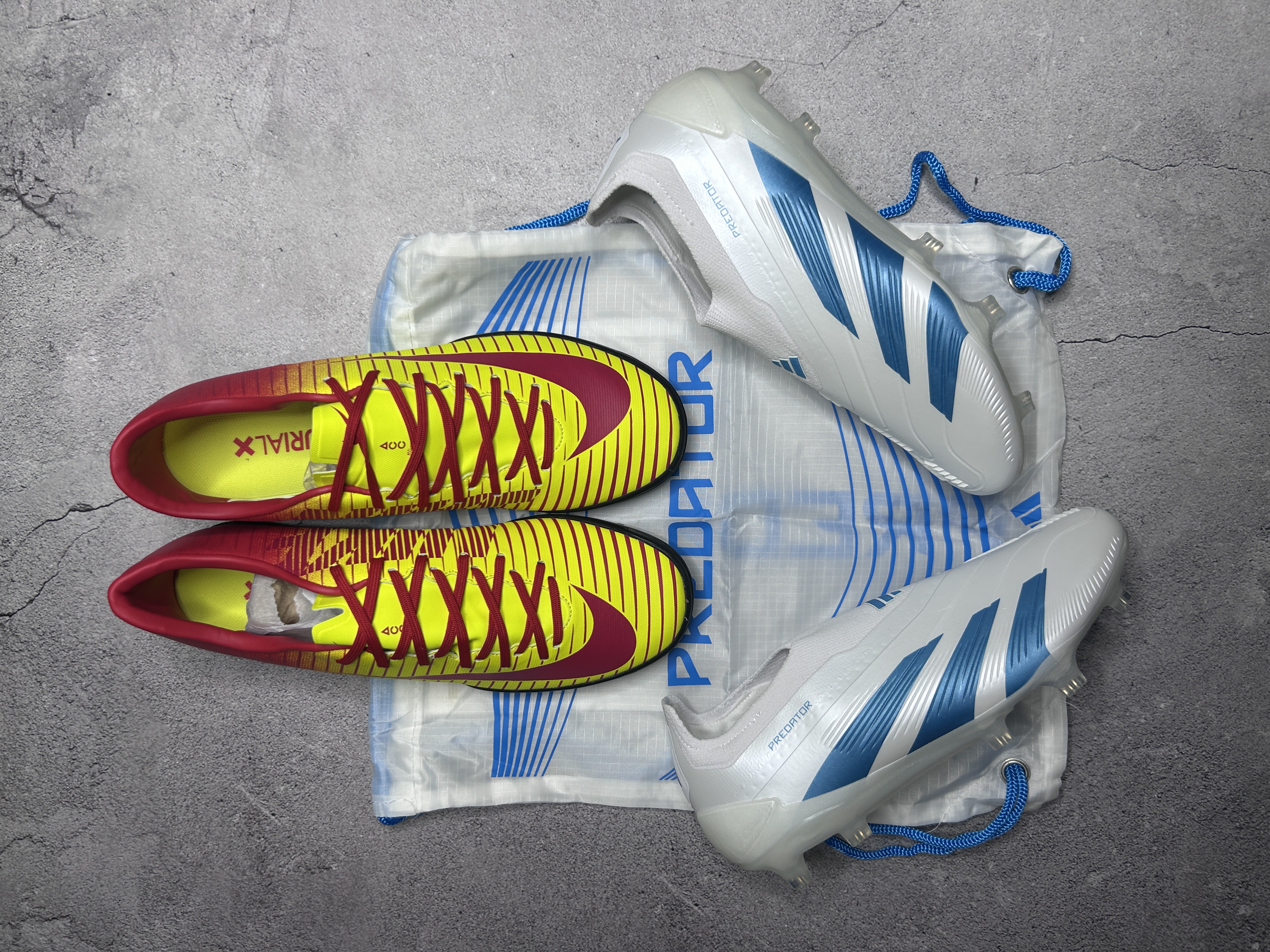 White blue predator x TF combo 