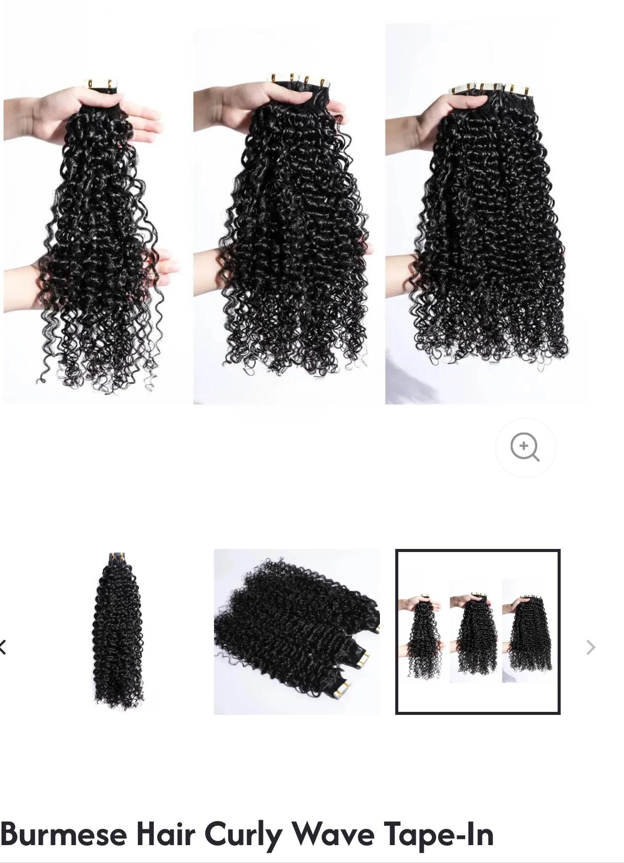 Burmese Hair Curly Wave Tape-In