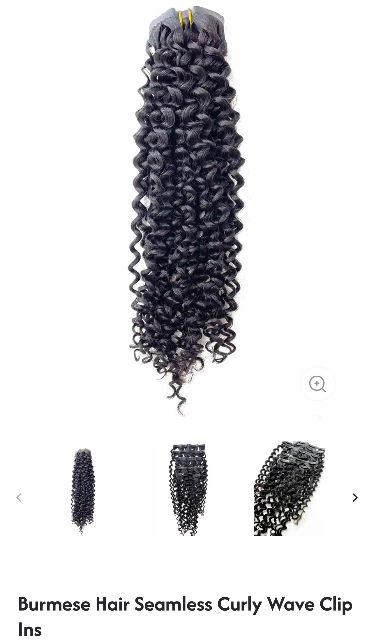 Burmese Hair Seamless Curly Wave Clip Ins