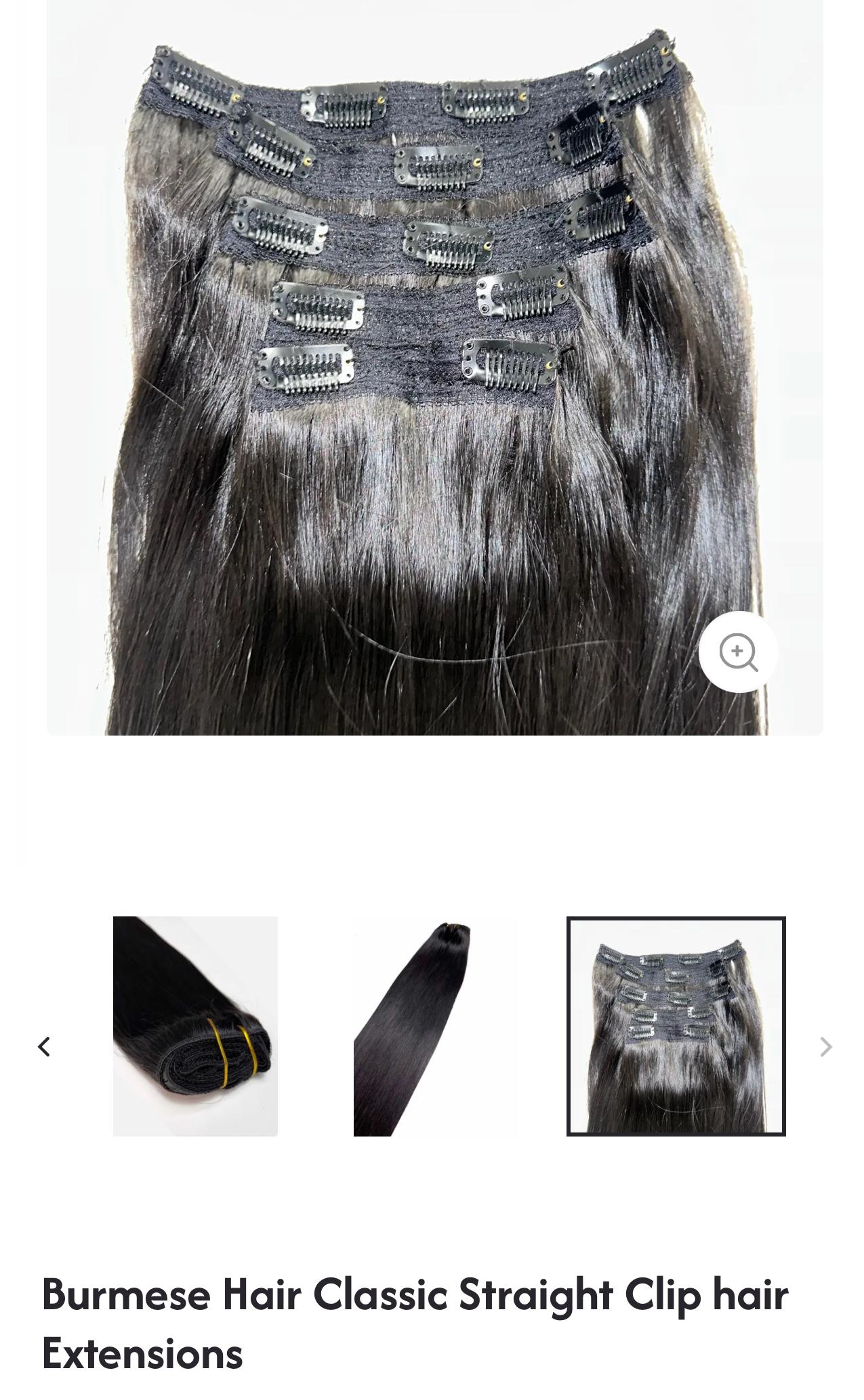Burmese Hair Classic Straight Clip Hair Extensions