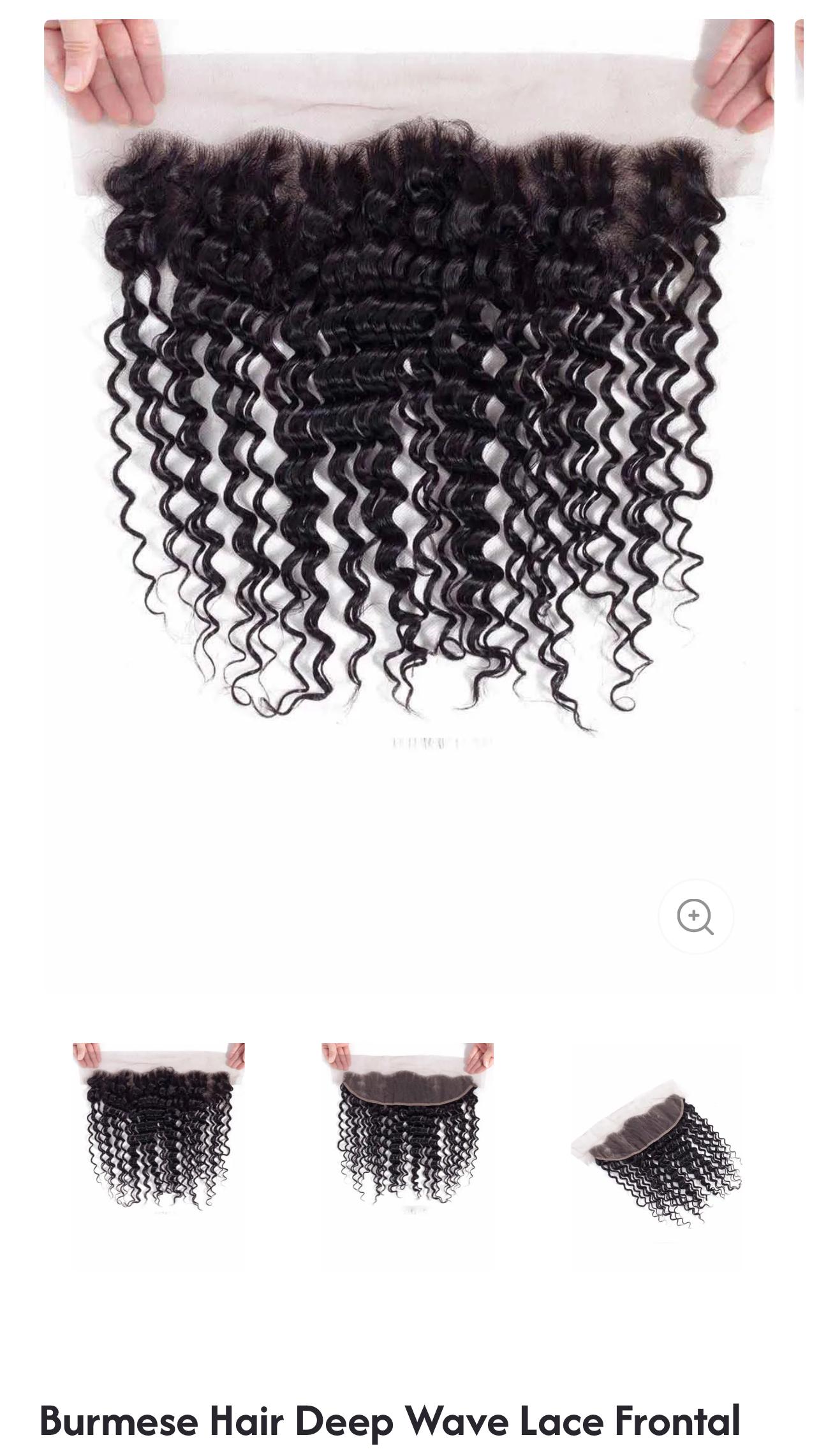 Burmese Hair Deep Wave Lace Frontal