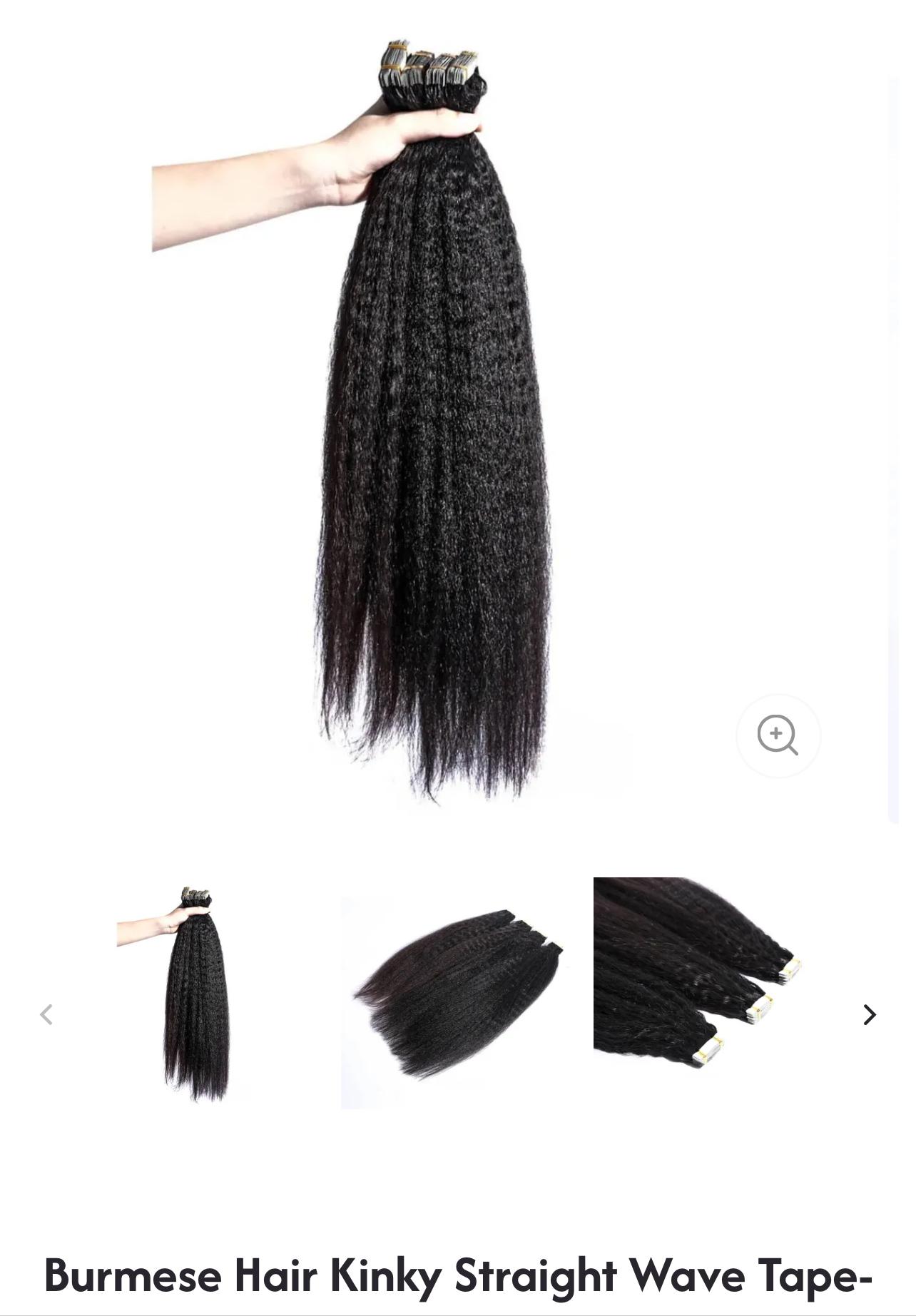 Burmese Hair Kinky Straight Wave Tape Extensions