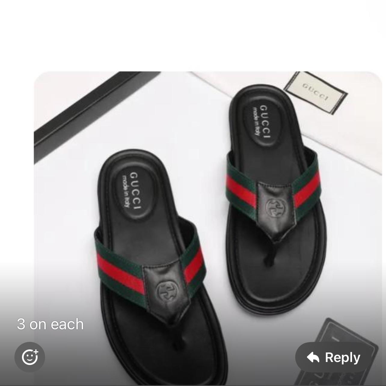 Gucci Men's Black Flip Flops
