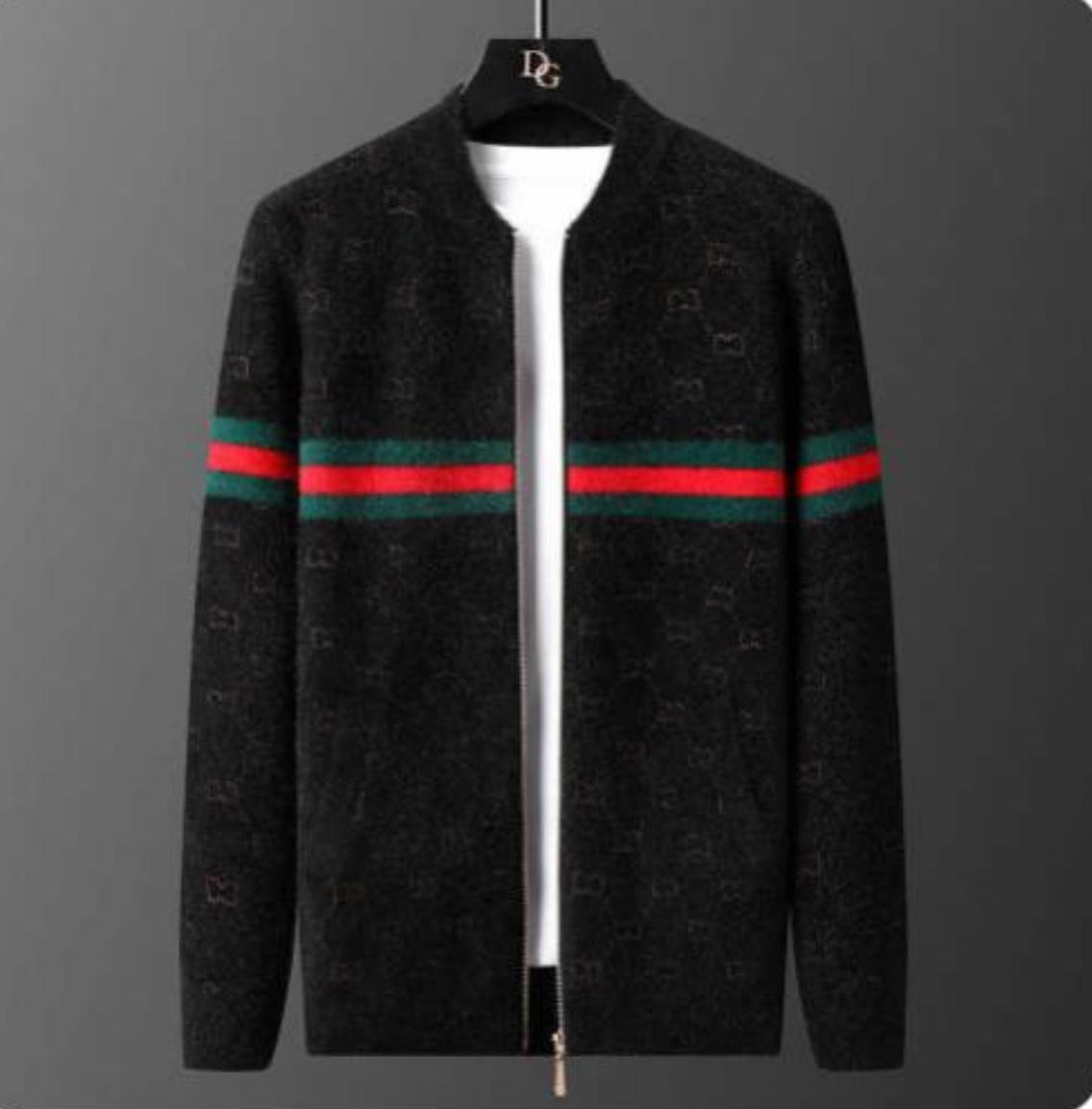 Men's Designer Black Knitted Jacket