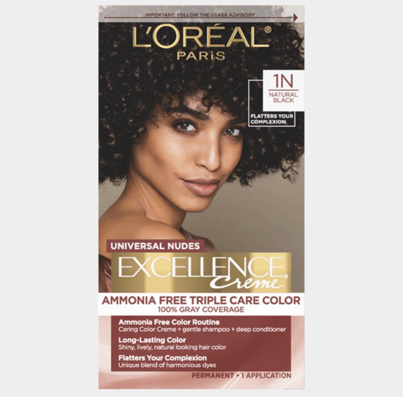 L'Oréal Paris Excellence Creme Hair Color, 1N Natural Black