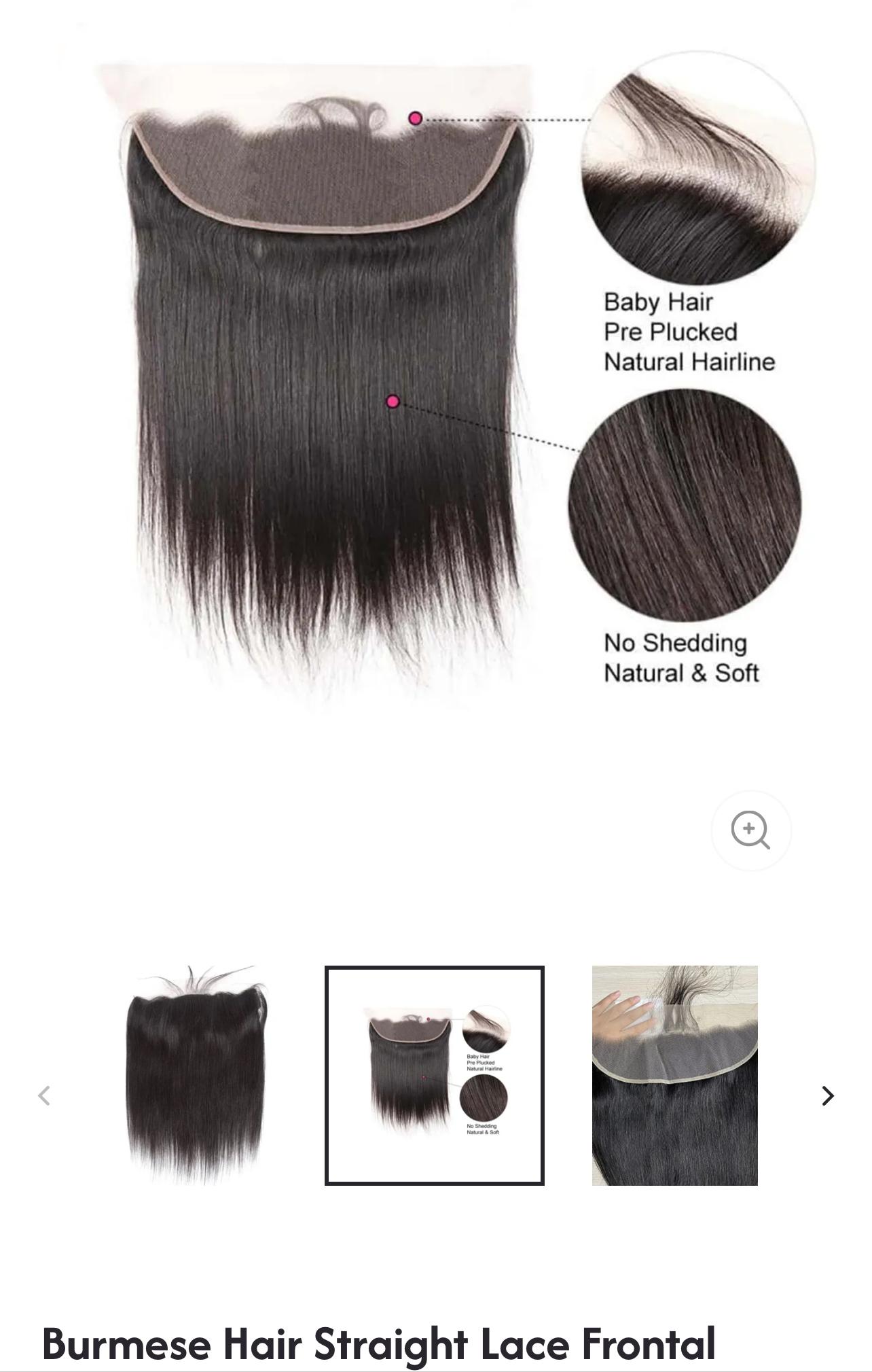 Burmese Hair Straight Lace Frontal