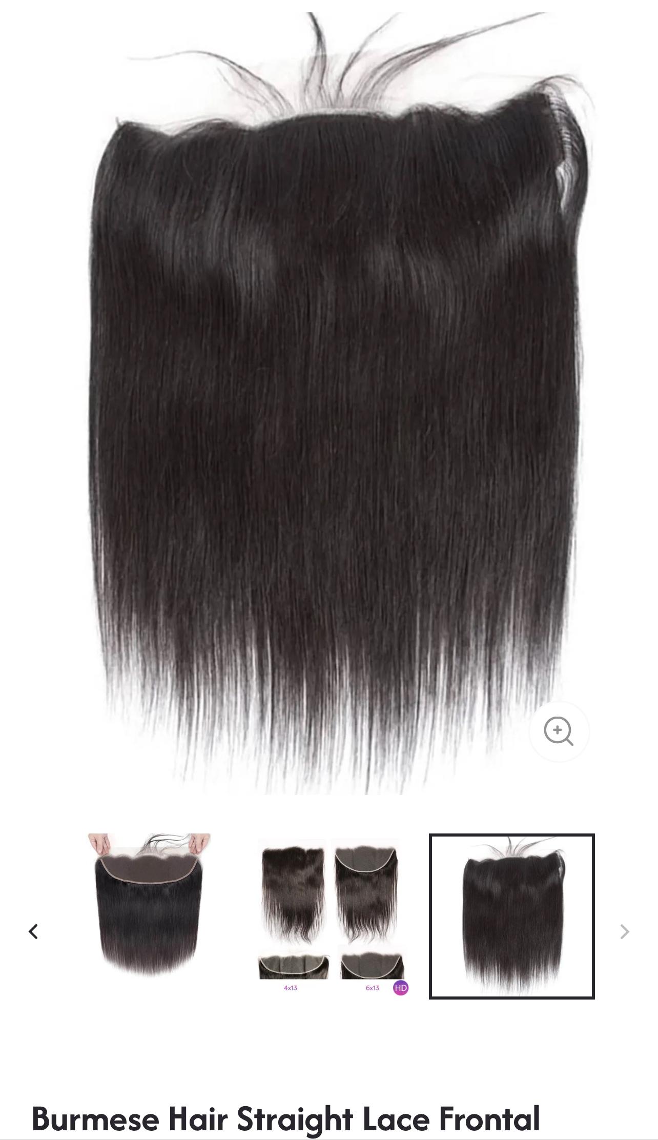 Burmese Hair Straight Lace Frontal