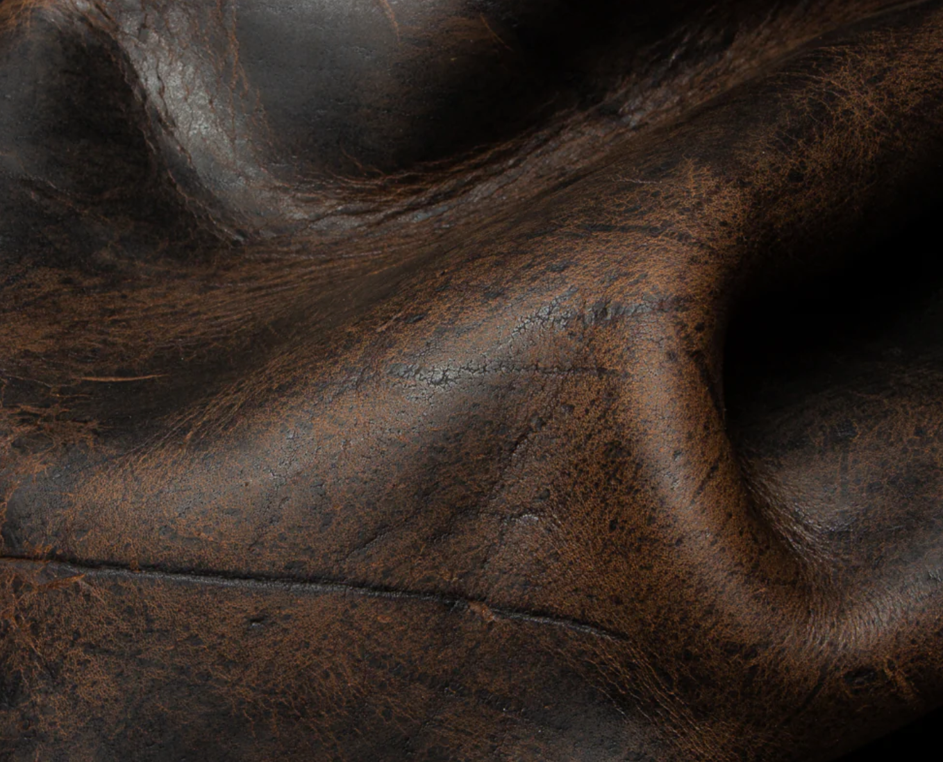 Dark Vintage Distressed Leather with Rugged Patina