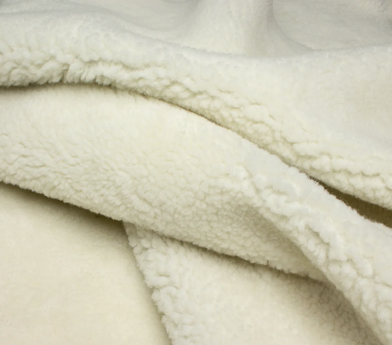 Natural White Shearling Lamb Leather with Wool Finish