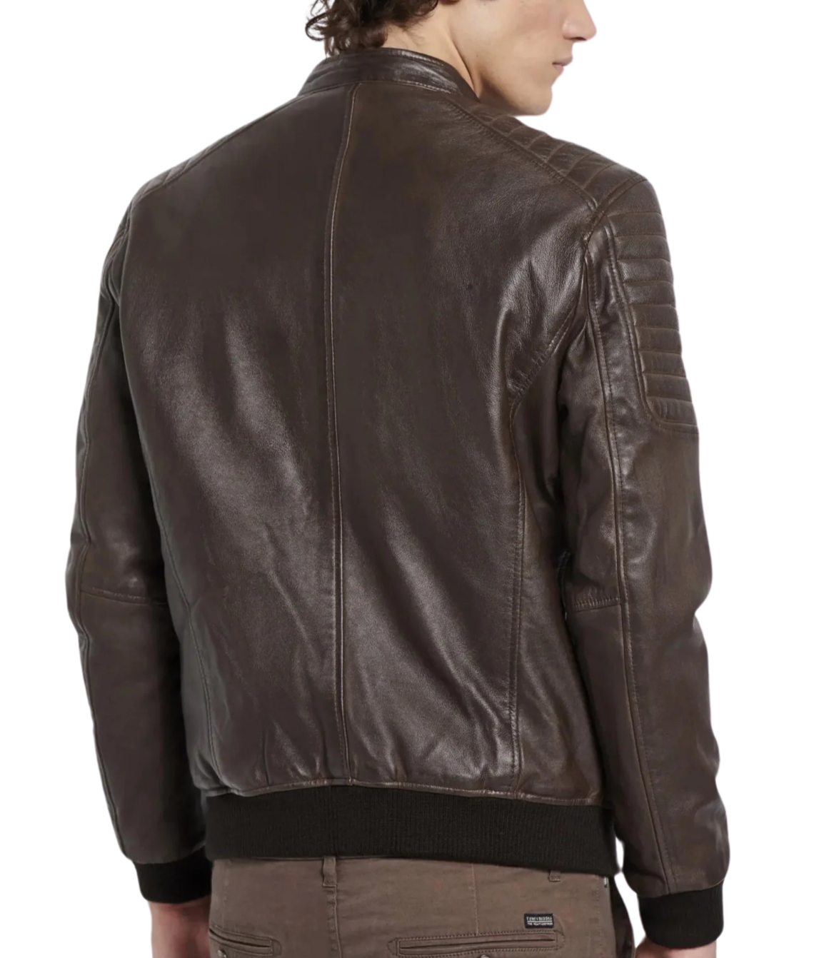 Men’s Brown Leather Café Racer Jacket