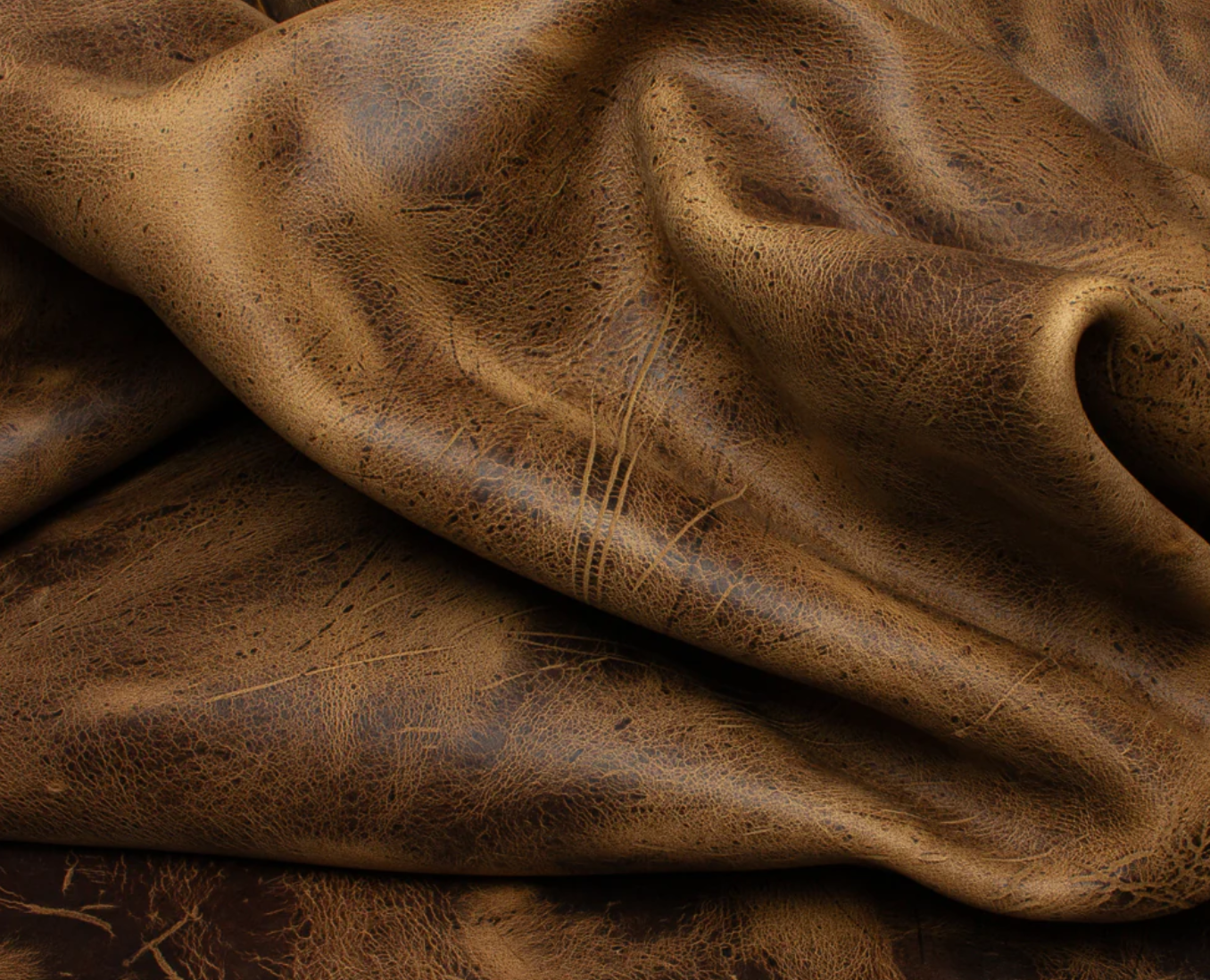 Vintage Distressed Brown Leather with Rugged Finish