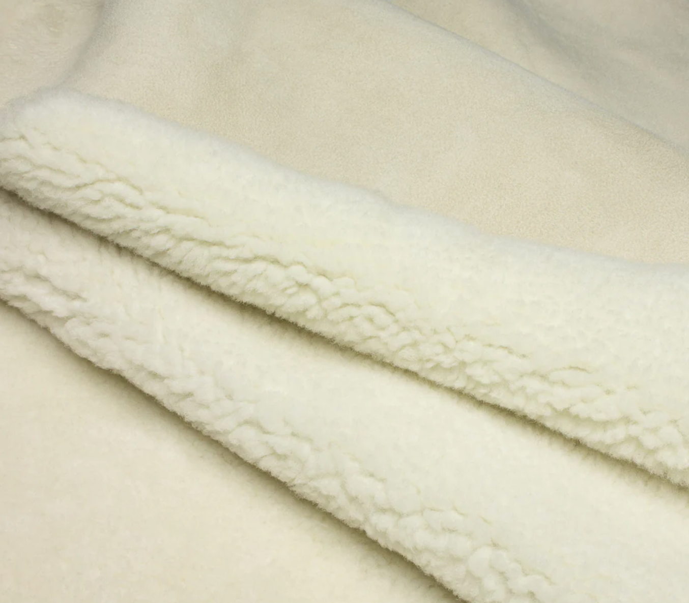 Natural White Shearling Lamb Leather with Wool Finish