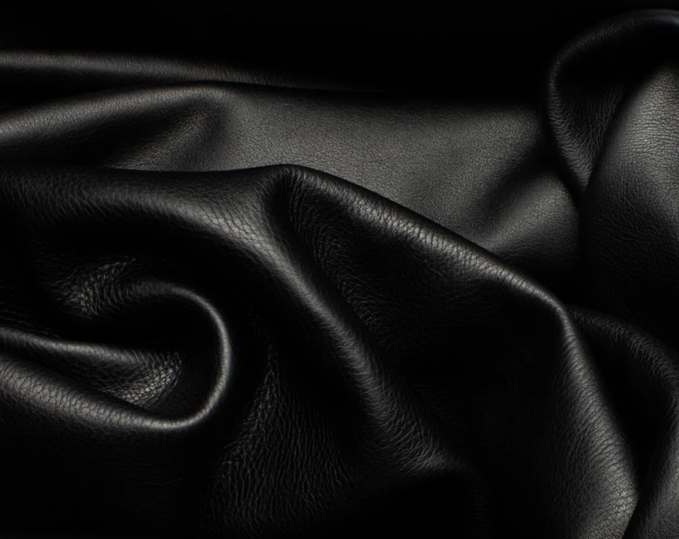 Black Milled Nappa Leather with Natural Grain (1.3–1.5 mm)