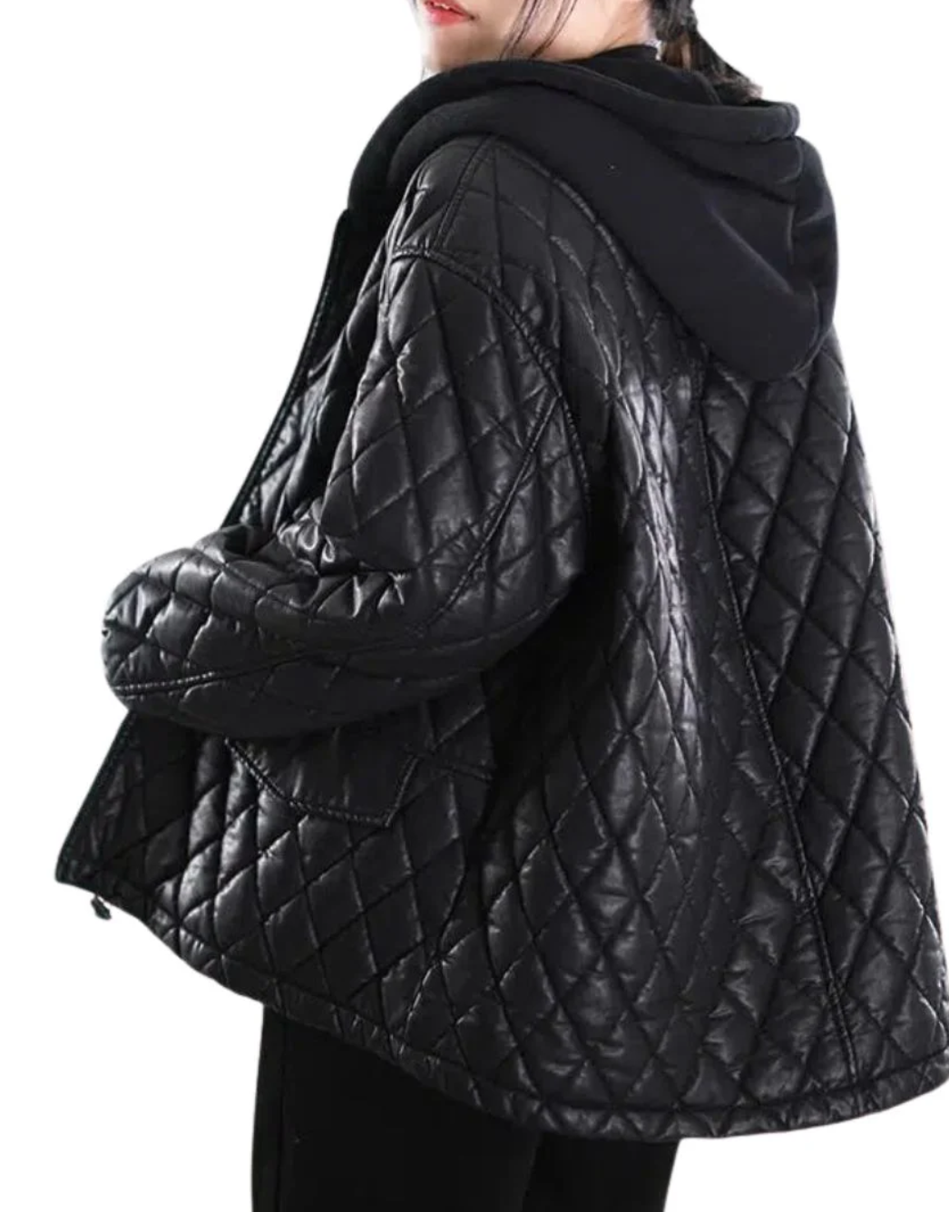 Women's Black Quilted Leather Puffer Jacket | Wholesale Manufacturer