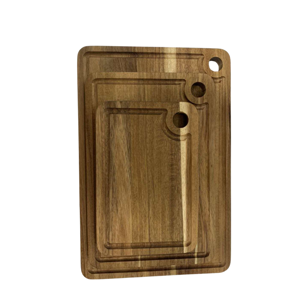 Novvaro Accacia Wood Cutting Board - Set of 3