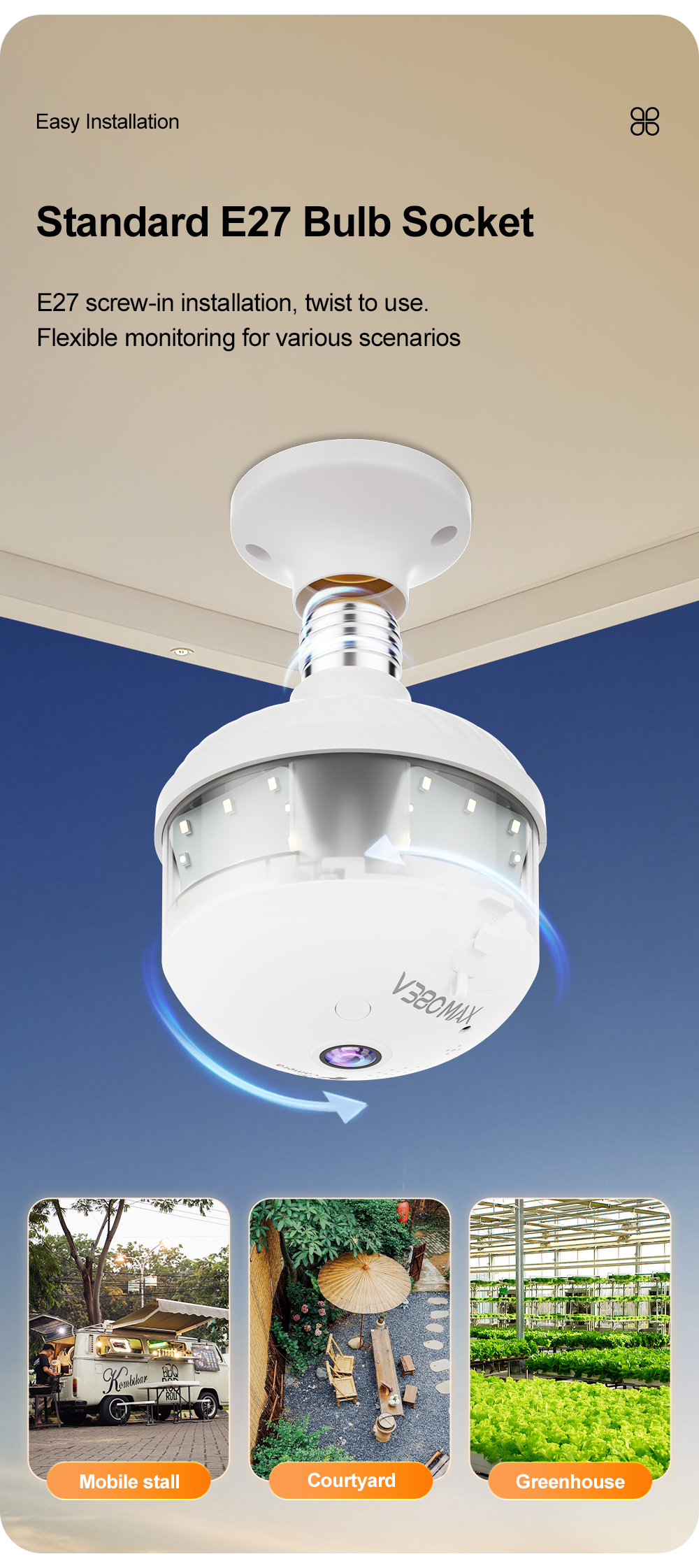 Wi-Fi Spotlight Camera D-8 360 