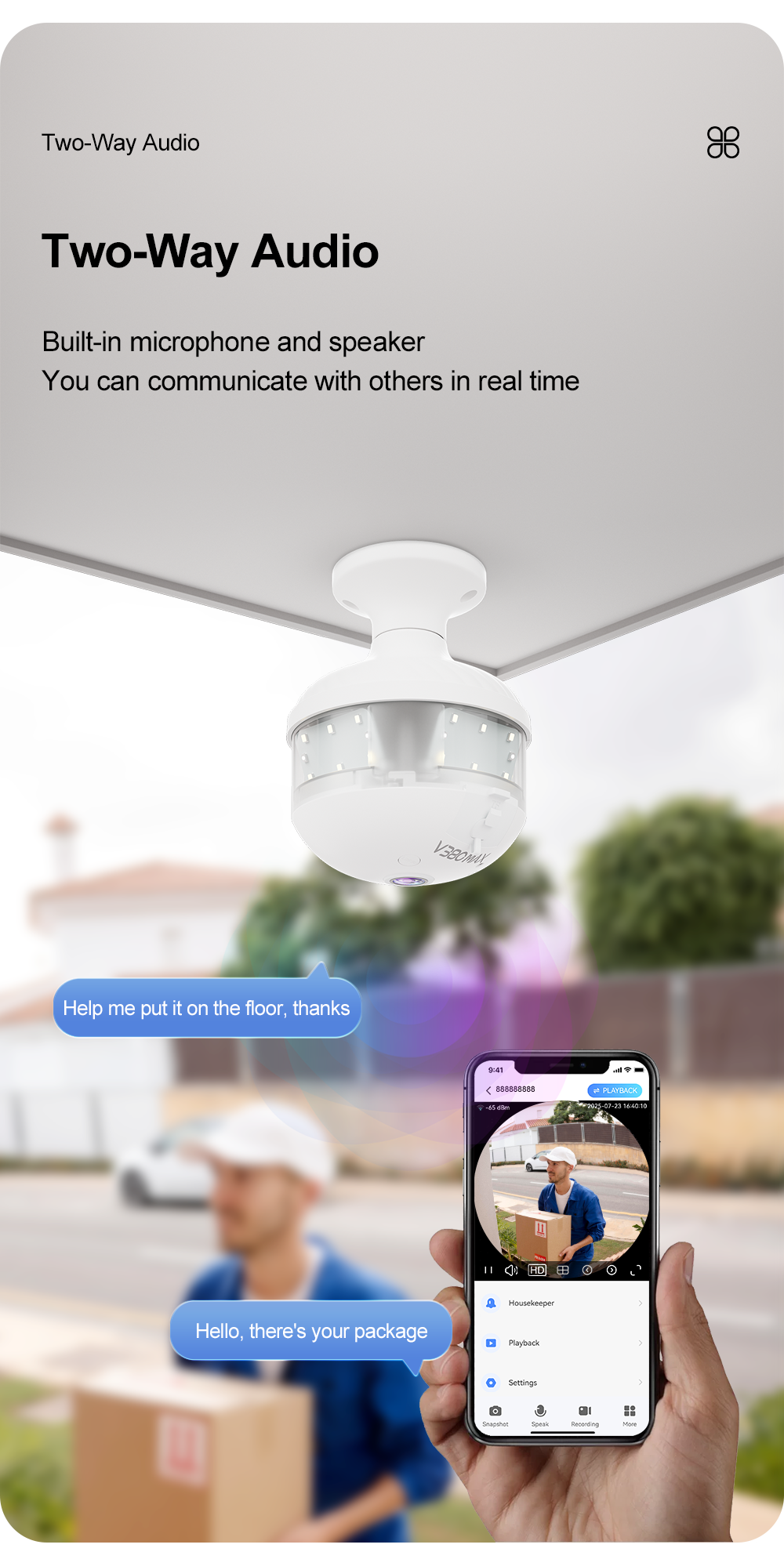Wi-Fi Spotlight Camera D-8 360 