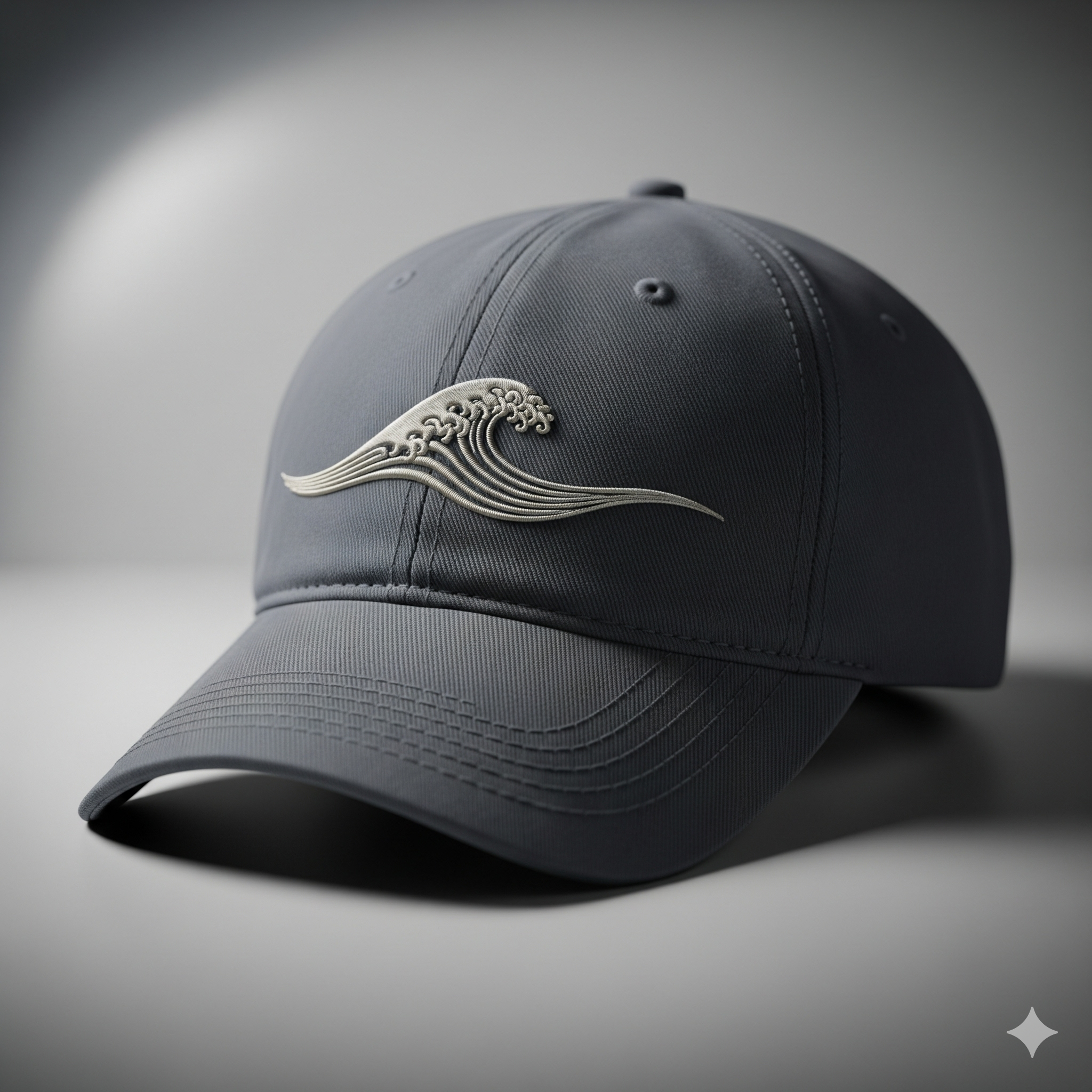 Wave Embroidered Baseball Cap