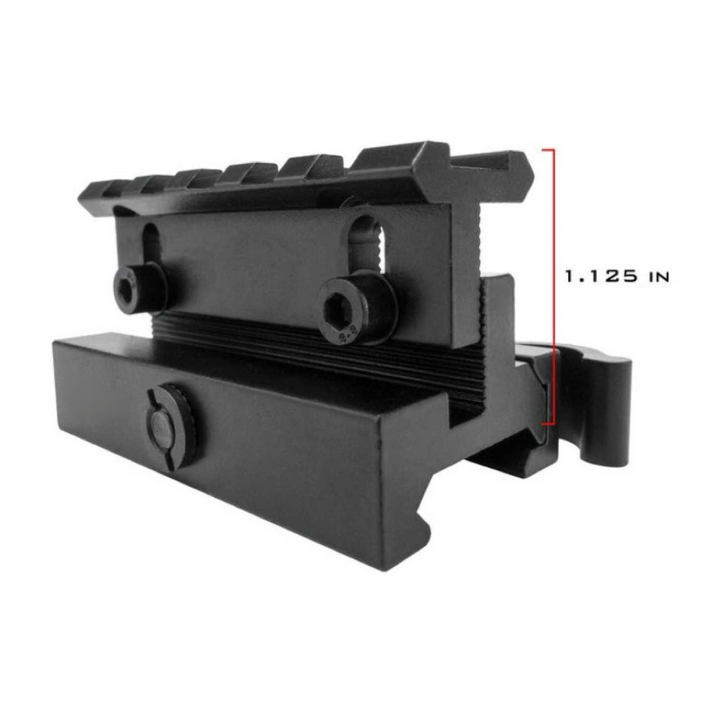 Monstrum Tactical Lockdown Series Adjustable Height Riser Mount with Quick Release | 5 Slot/2.5 inch
