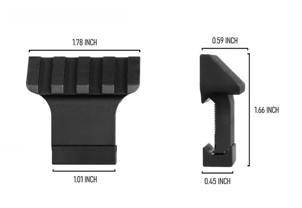 45 Degree Offset 4-Slot Picatinny Rail Mount