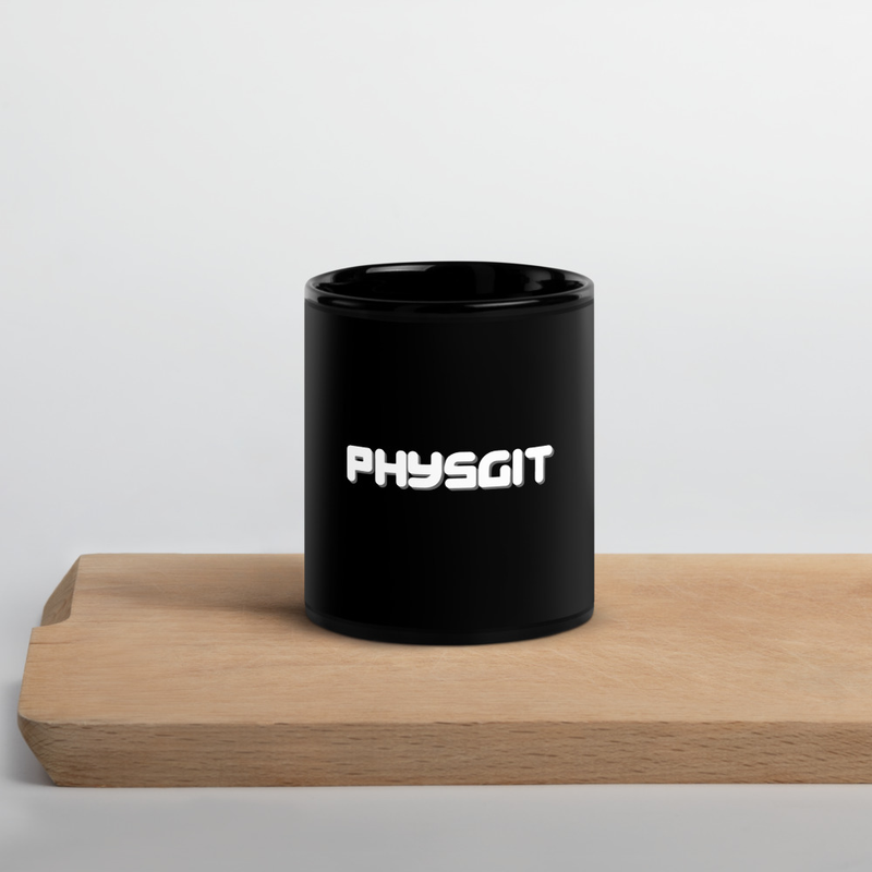 Physgit Black Glossy Mug