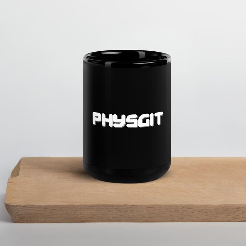Physgit Black Glossy Mug
