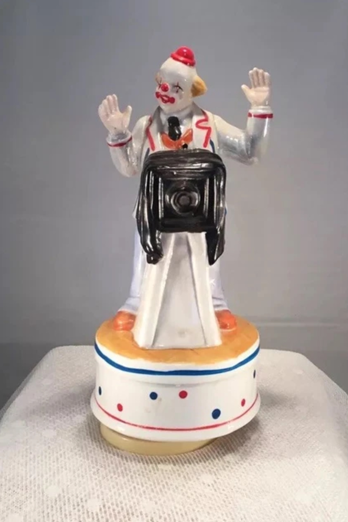 Clown W/View Camera On Tripod And Music Box