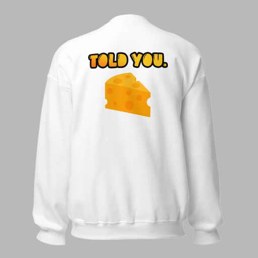 Unisex Crew Neck ‘My Back Is Cheesy!’ Sweatshirt