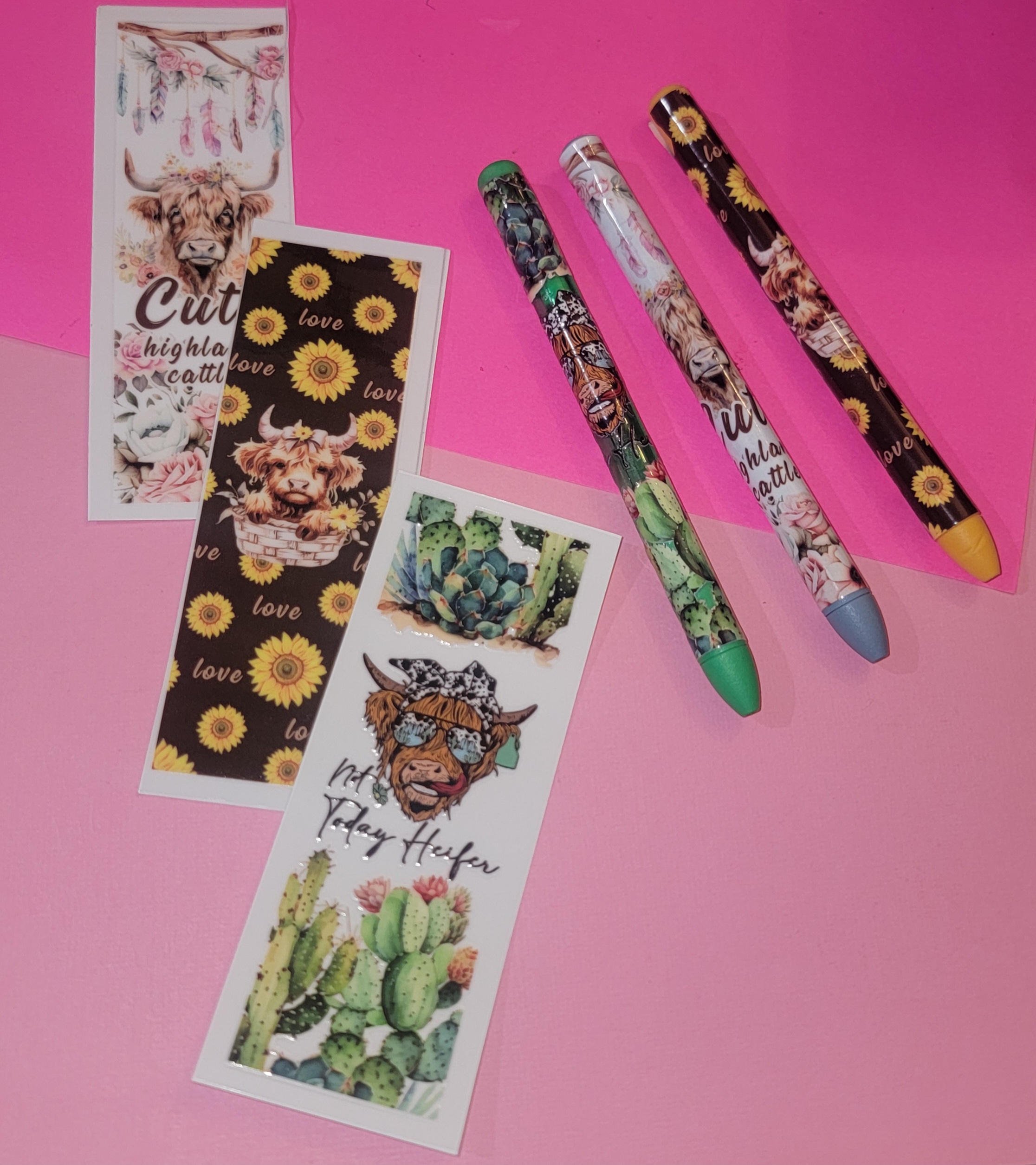 Cute Cow-Themed wrapped Pens 