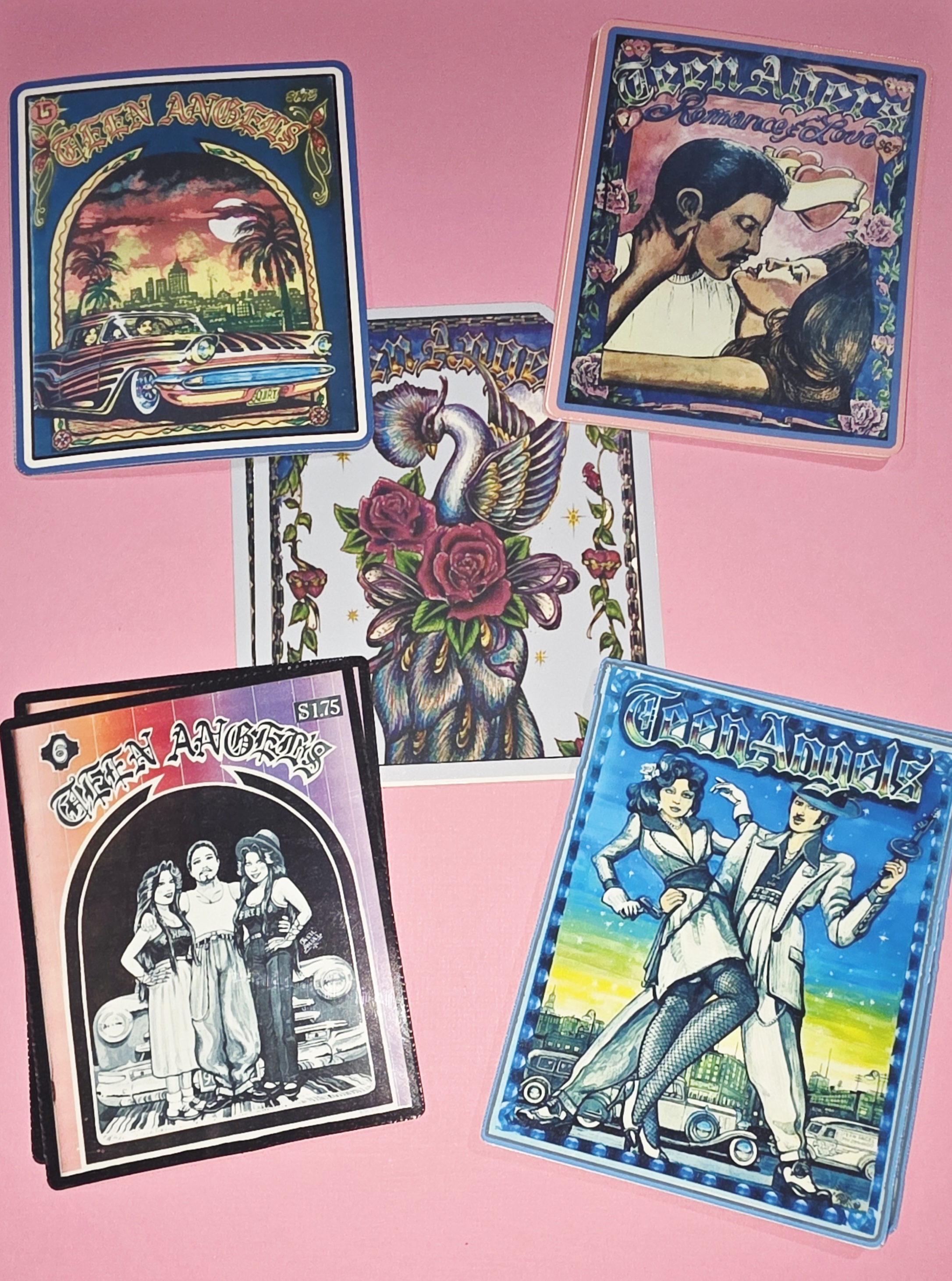 Set of Chicano Art teen angel mag sticker covers