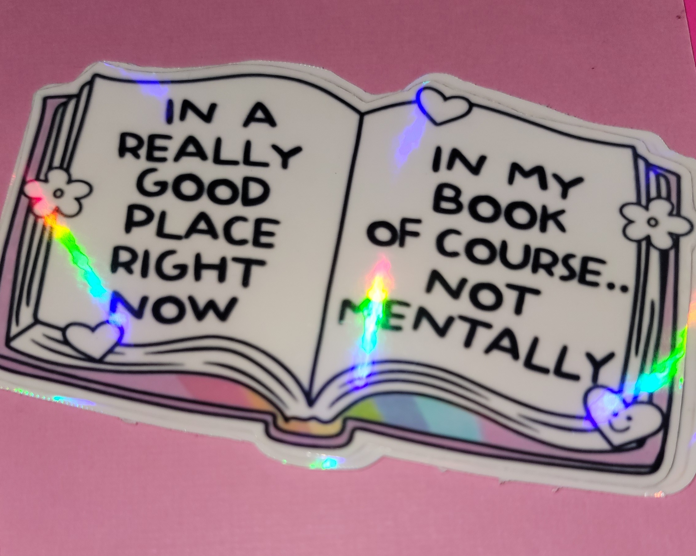 straight otta my mind /mental Funny Quote Stickers Set